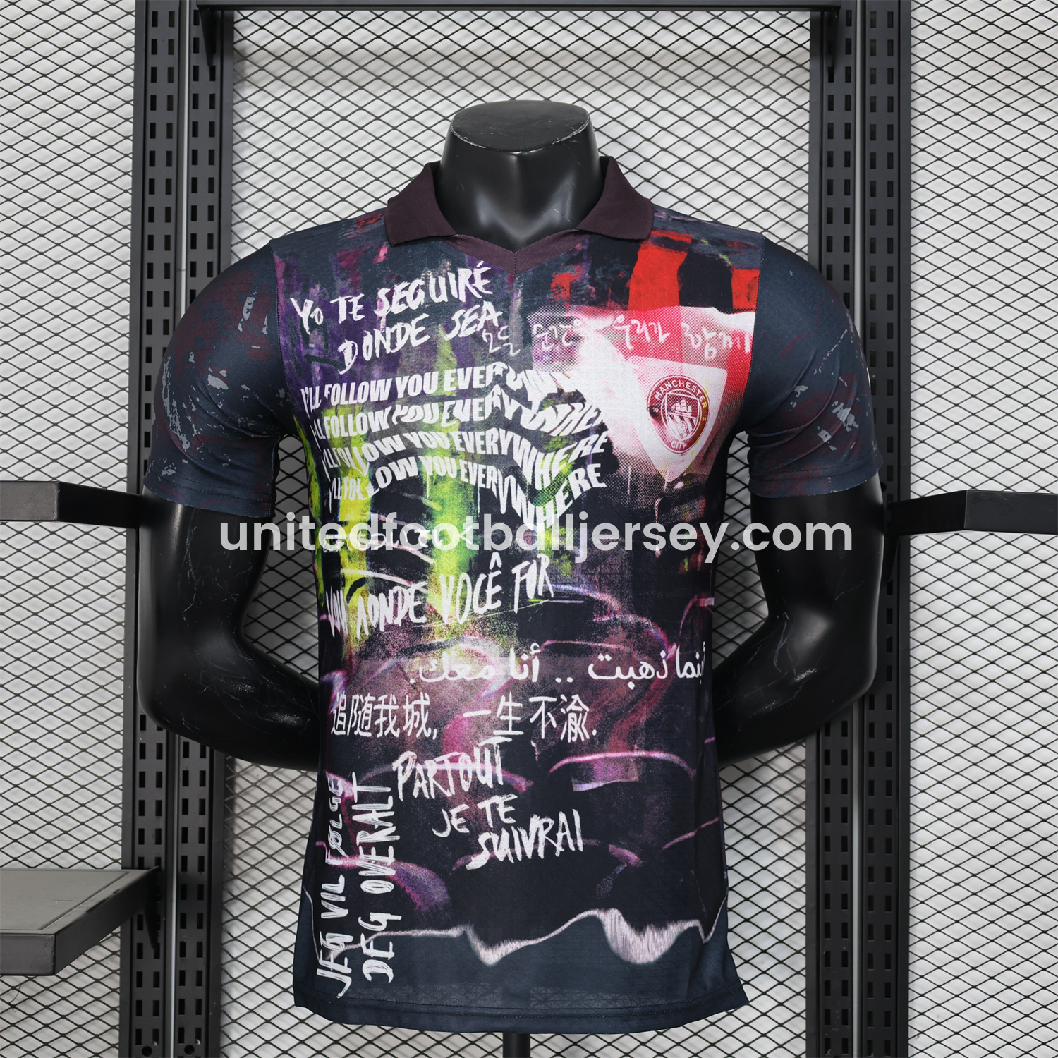 unitedfutballjersey-Manchester City 24-25 Black Graffiti Special Edition Jersey - Player Version