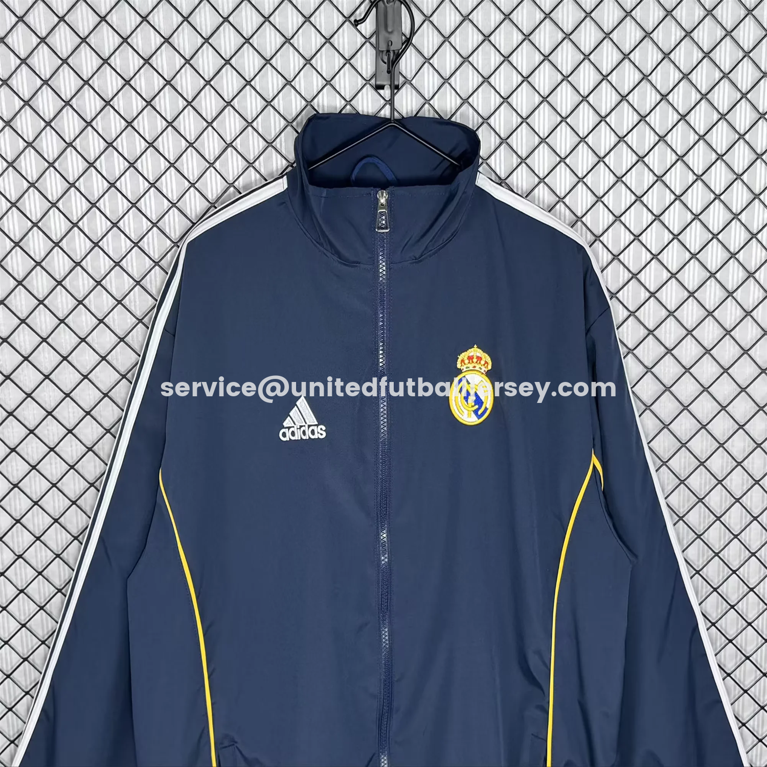 unitedfutballjersey-Retro Real Madrid 1998-99 Third Windbreaker Jacket - Blue
