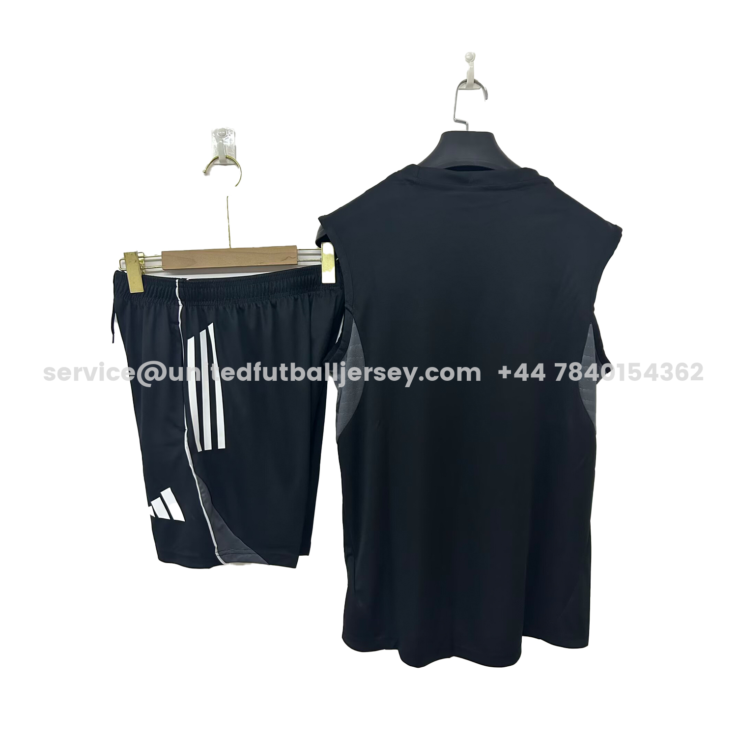 unitedfutballjersey-Frankfurt 25-26 Vest Training Set - Black Vest & Black Short