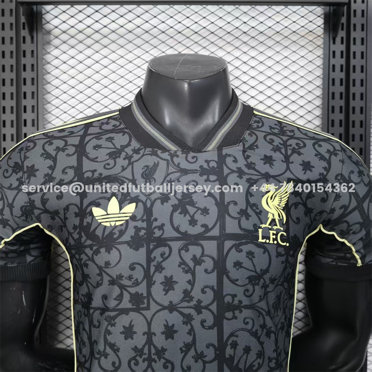 unitedfutballjersey-Liver.pool 25-26 Black Floral Pattern Special Jersey - Player Version