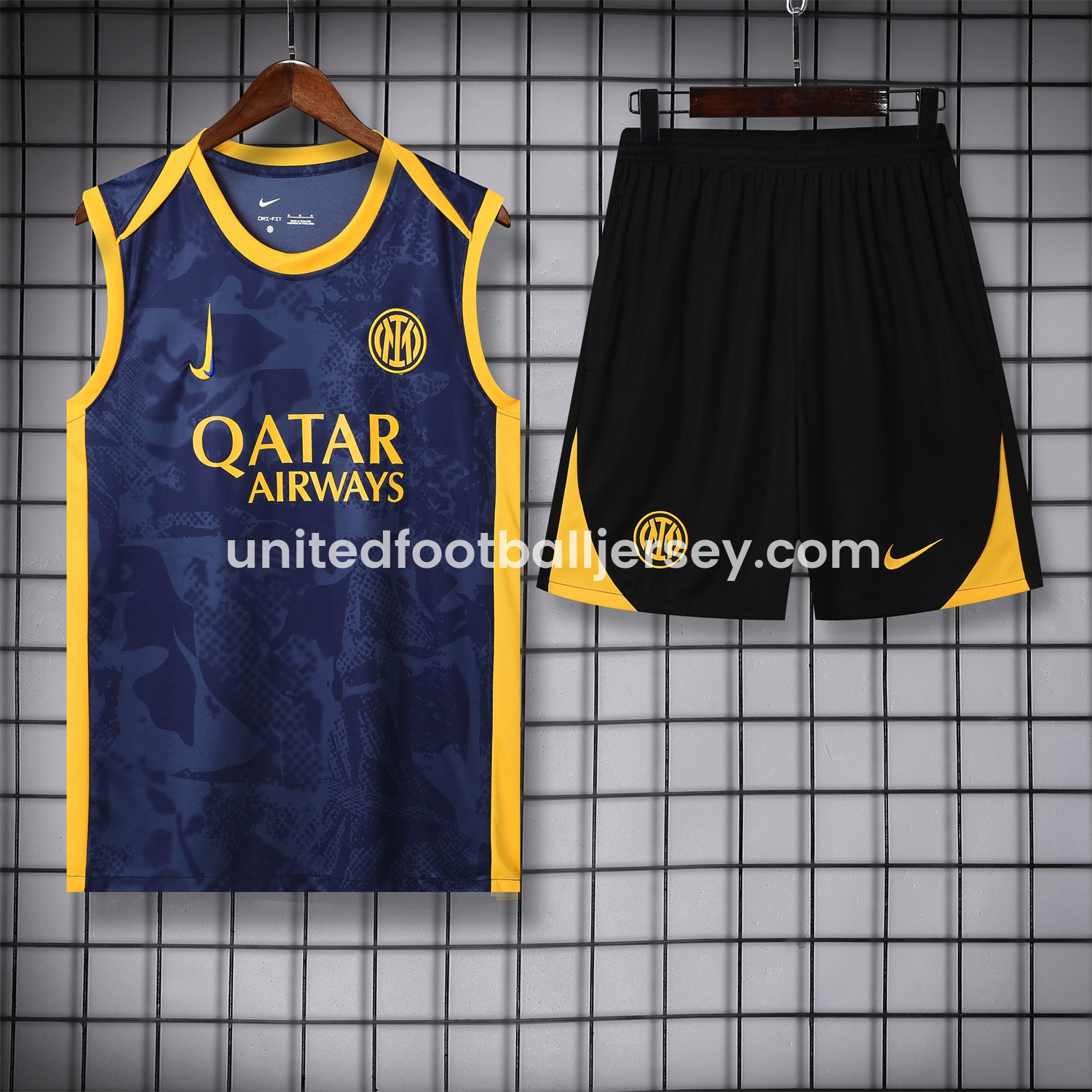 unitedfutballjersey-Inter Milan 25-26 Vest Training Set - Deep Blue Camouflage