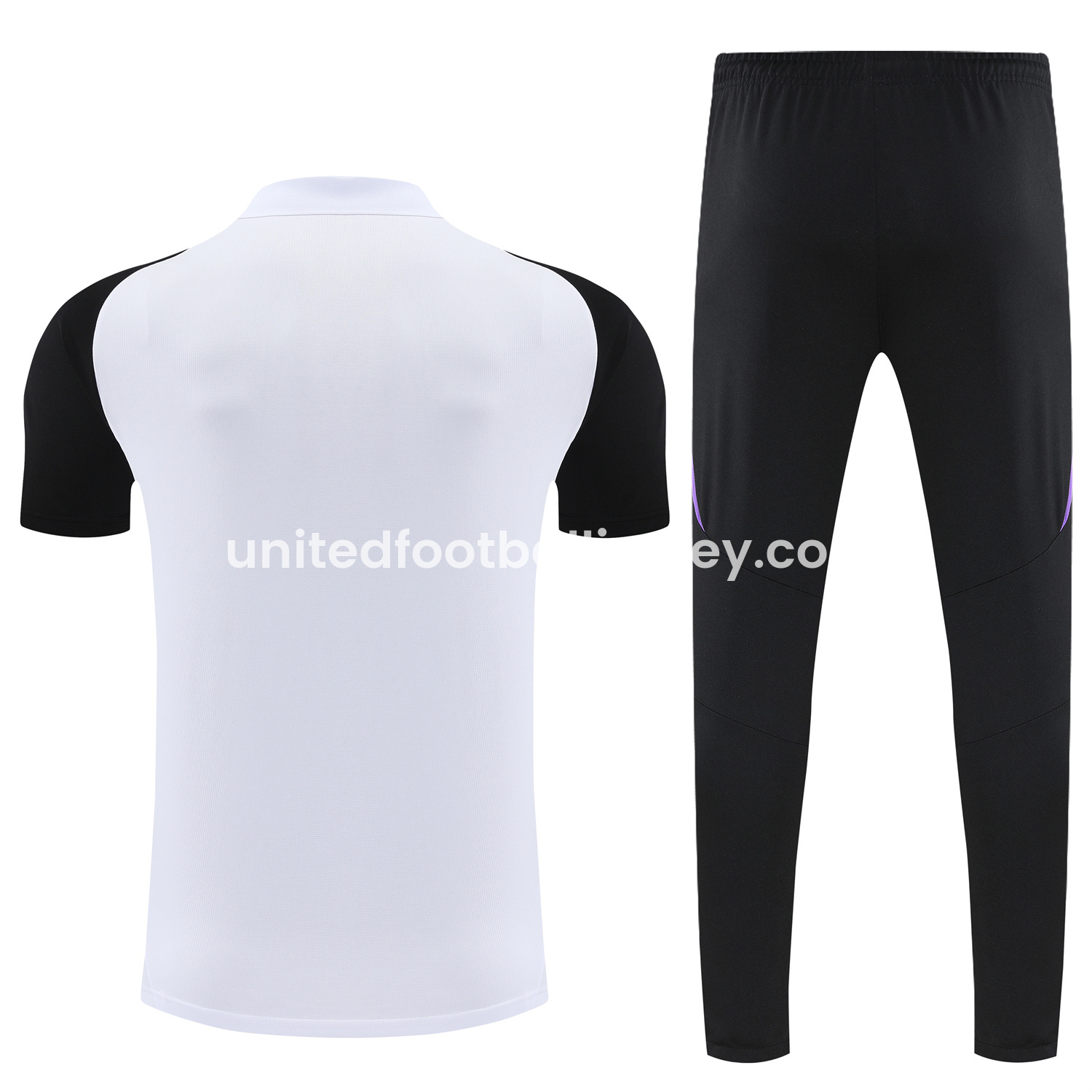 unitedfutballjersey-Germany 25-26 POLO Short-Sleeve Training Set - White Top Black Pants