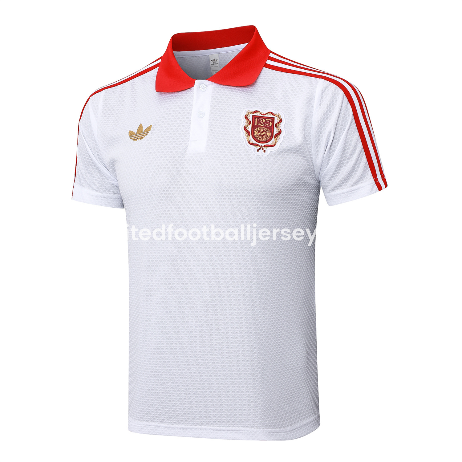 unitedfutballjersey-Bayern Munich 2025 125th Anniversary POLO Short-Sleeve Training Set - White Top and Pants