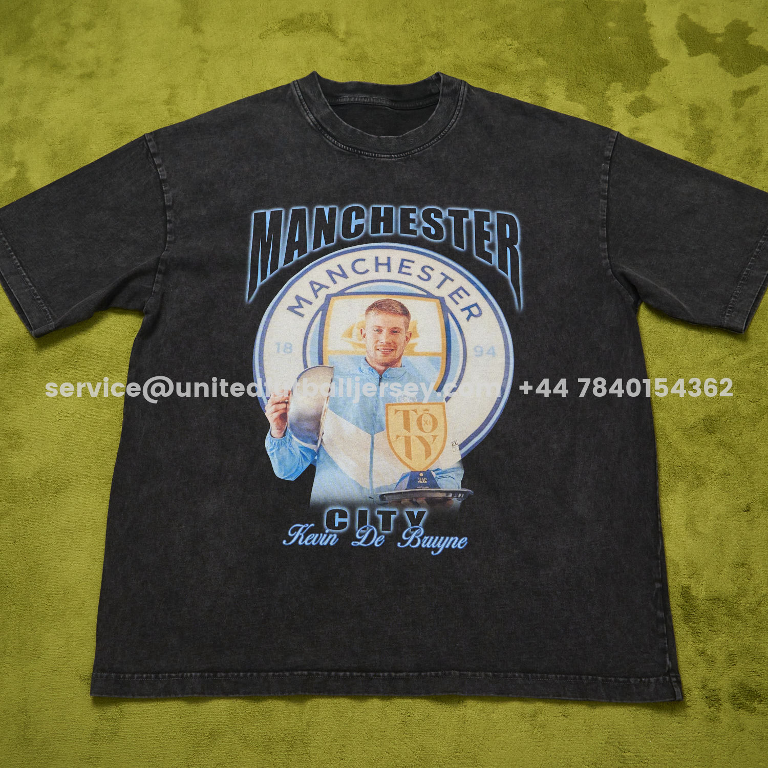 unitedfutballjersey-Manchester City Kevin De Bruyne Cooker Oversized Washed T-Shirt