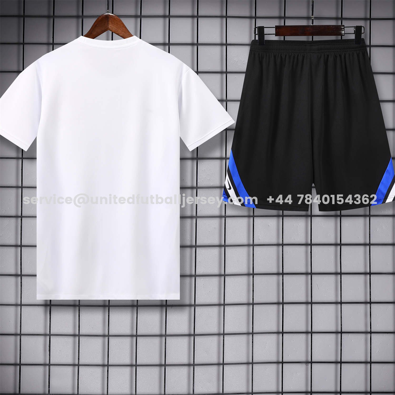 unitedfutballjersey-Inter Milan 25-26 Short-Sleeve Training Set - White Top & Black Shorts