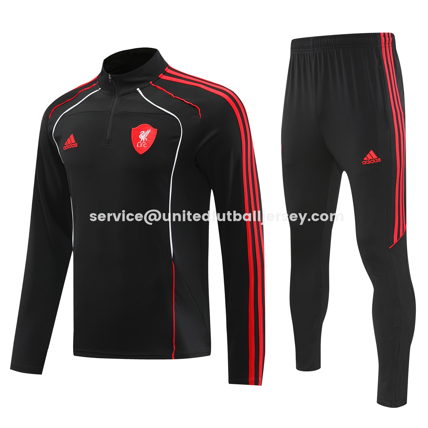 unitedfutballjersey-Liver.pool 25-26 Long Sleeve Training Set - Black Top & Pants