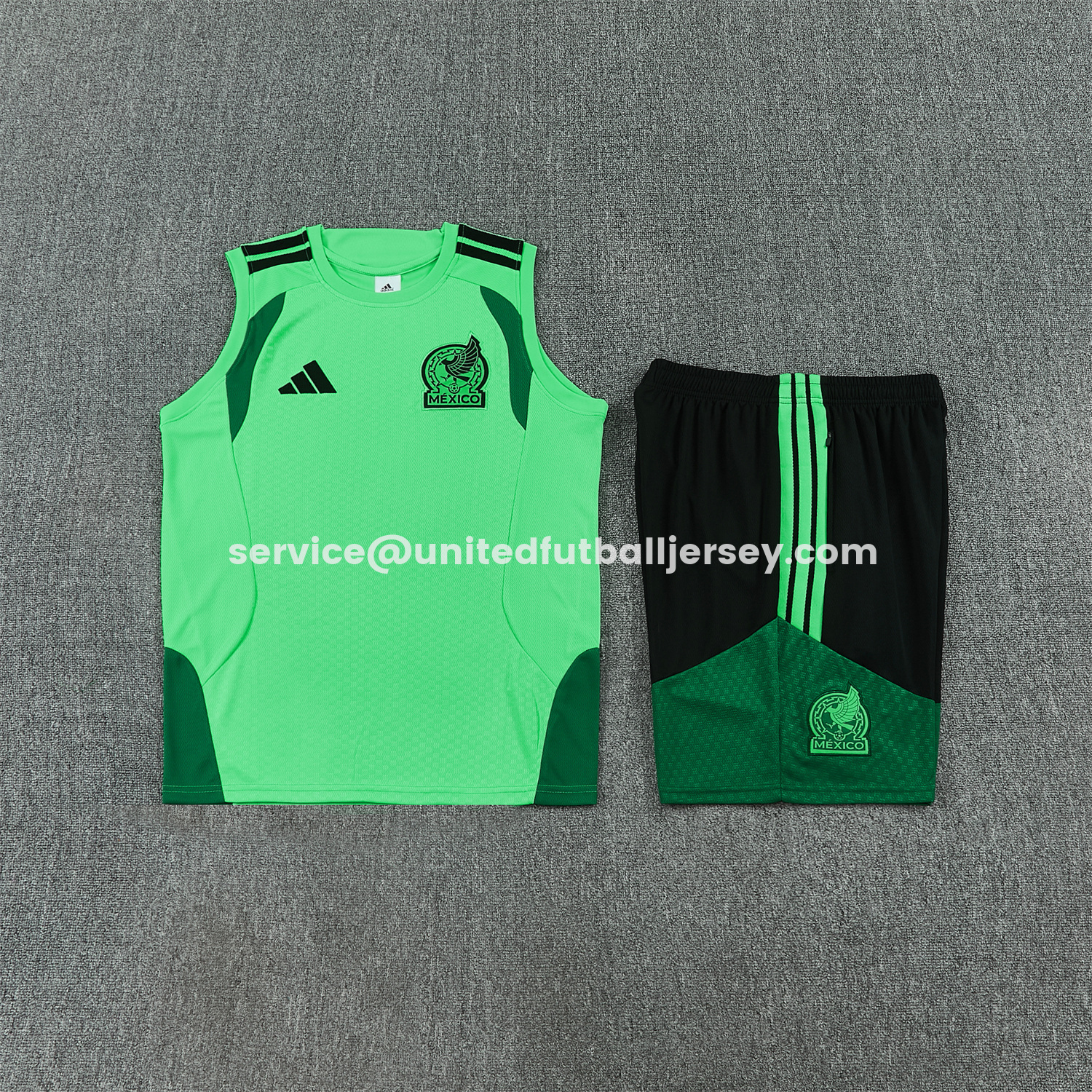 unitedfutballjersey-Mexico 2026 Vest Training Set - Green Vest and Black Shorts