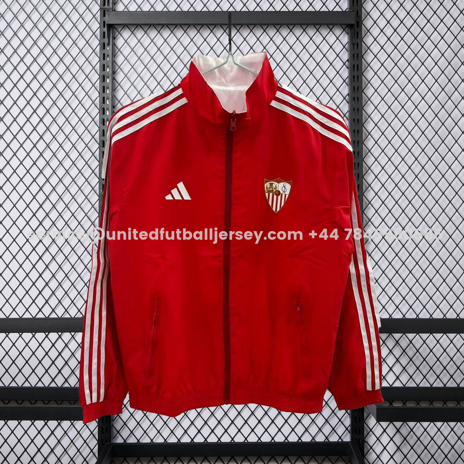 unitedfutballjersey-Sevilla 25-26 Double Sided Reversible Windbreaker - Red & White