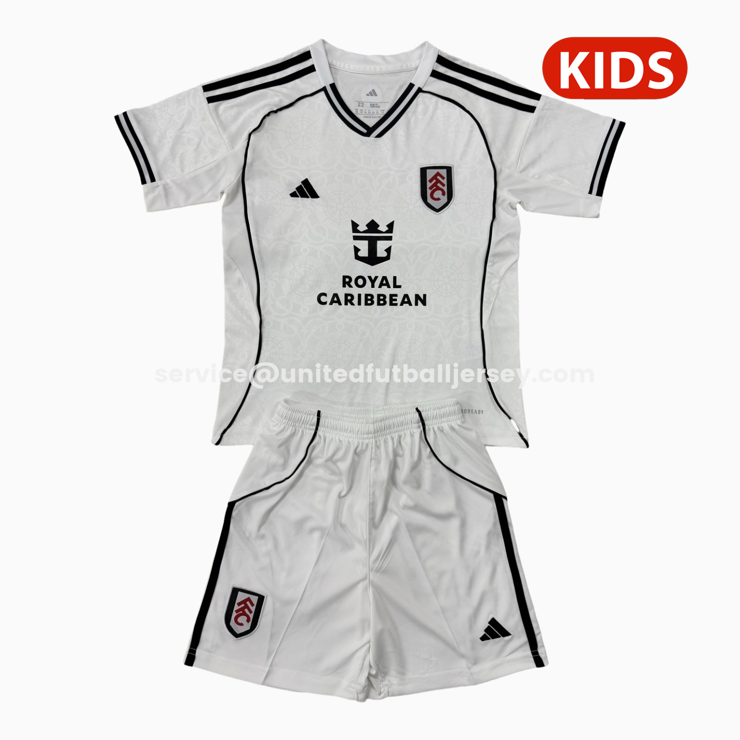 unitedfutballjersey-Fulham 25-26 Home Kids Kit