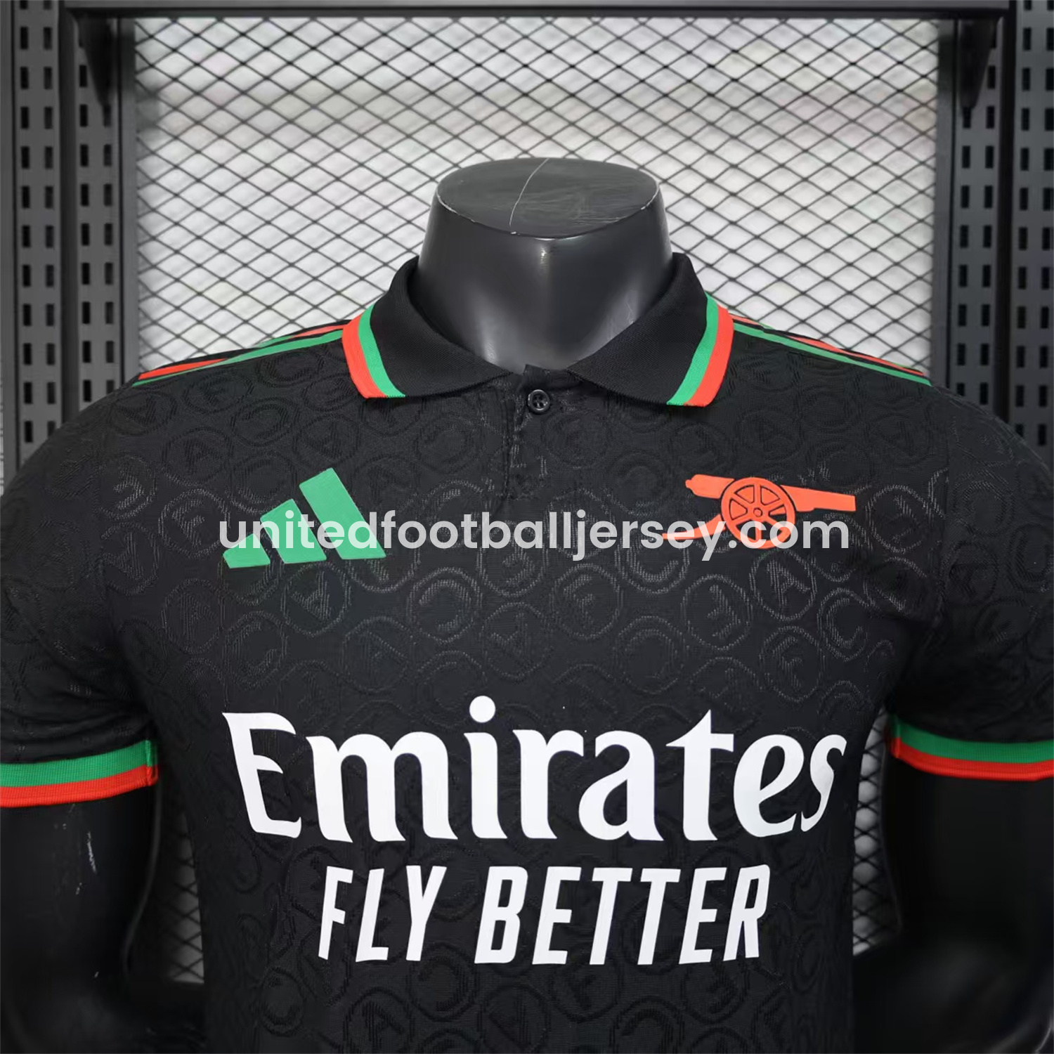 unitedfutballjersey-Arsenal 25-26 Black POLO Letter Pattern Special Jersey - Player Version