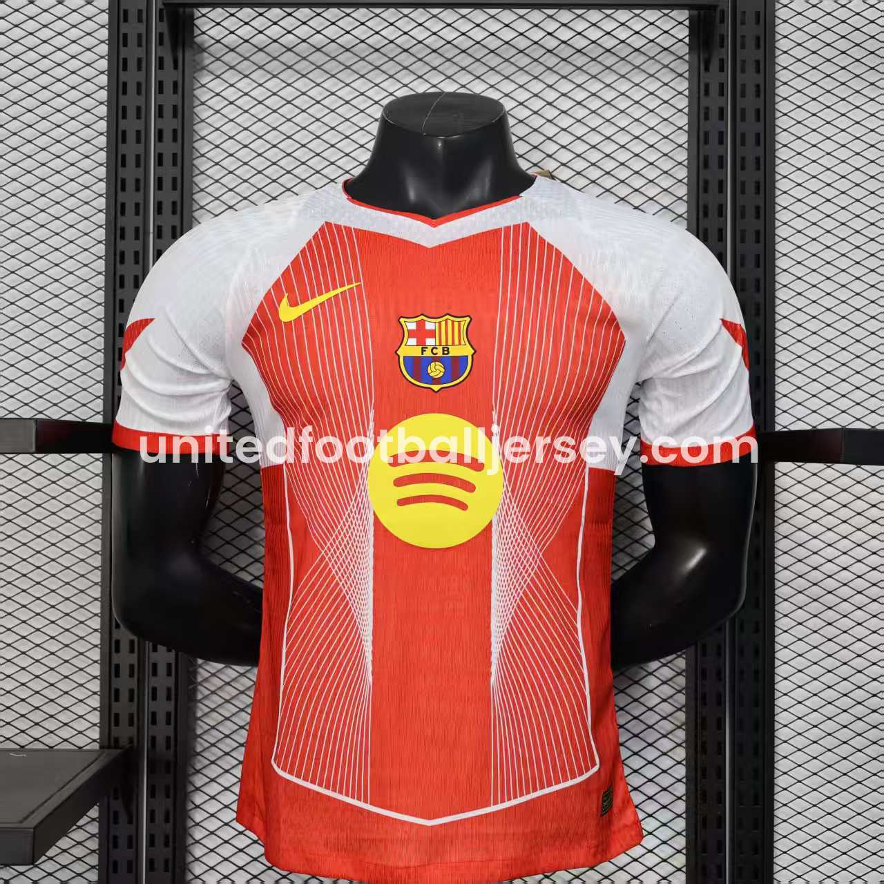unitedfutballjersey-Barcelona 25-26 Red & White Big LOGO Special Jersey - Player Version