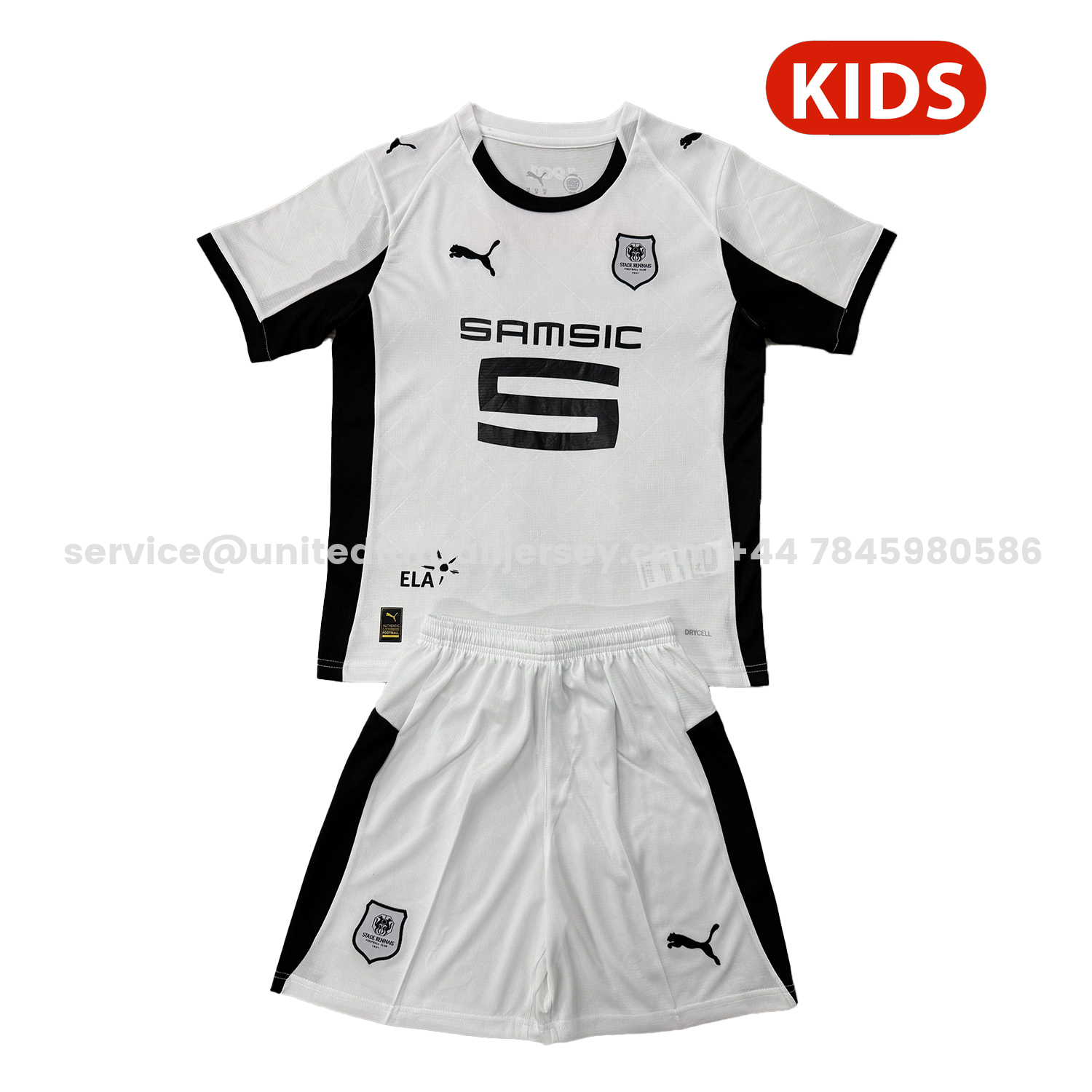 unitedfutballjersey-Stade Rennais 25-26 Away Kids Kit