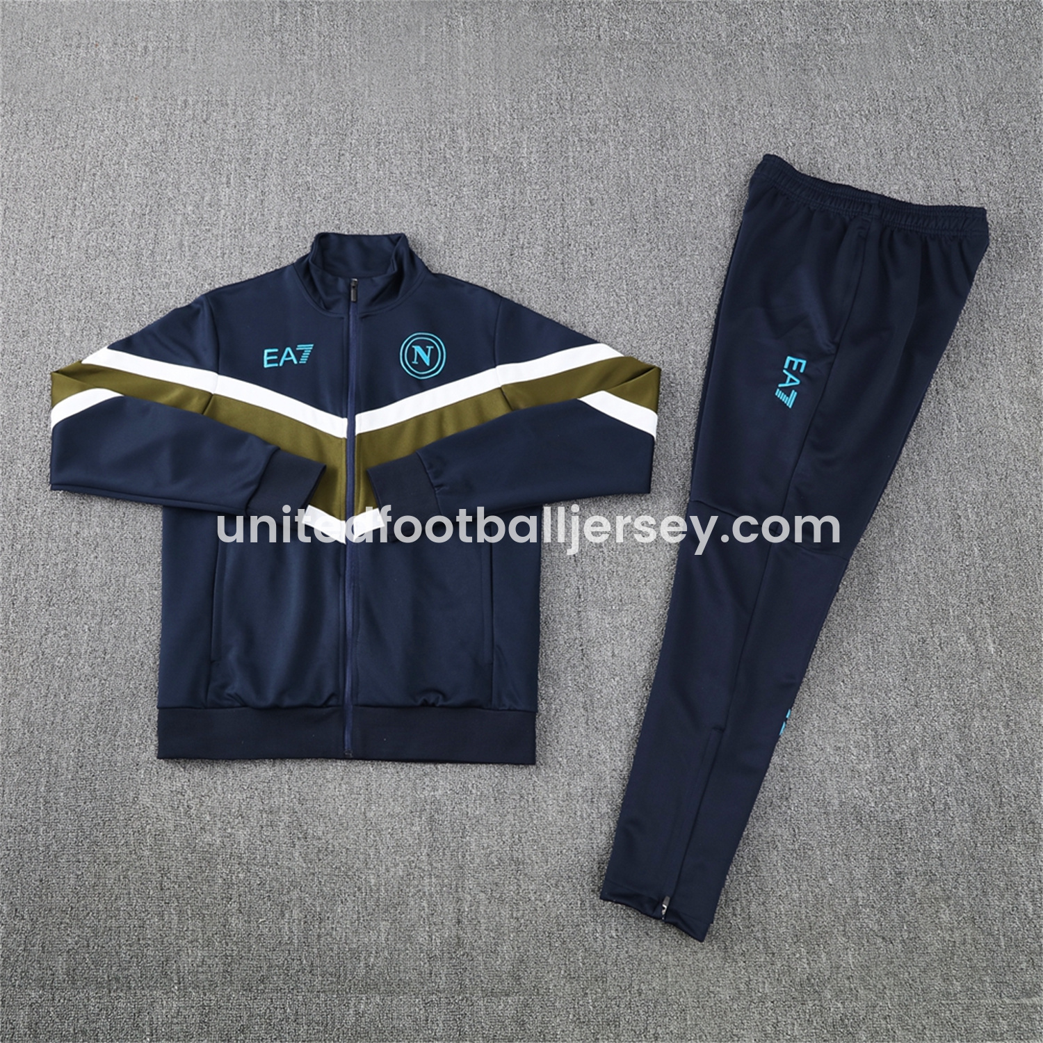 unitedfutballjersey-Napoli 24-25 Throwback Jacket Training Tracksuit - Deep Blue Jackets & Pants