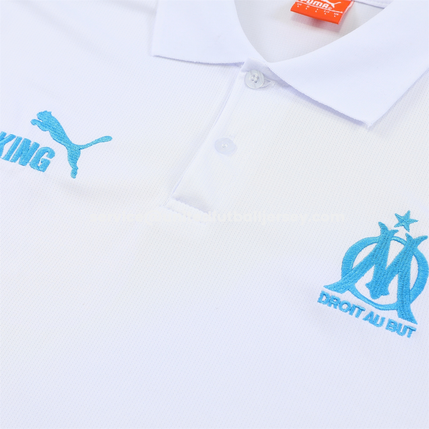 unitedfutballjersey-Marseille 25-26 POLO Short-Sleeve Training Set - White Top and Dark Blue Pants