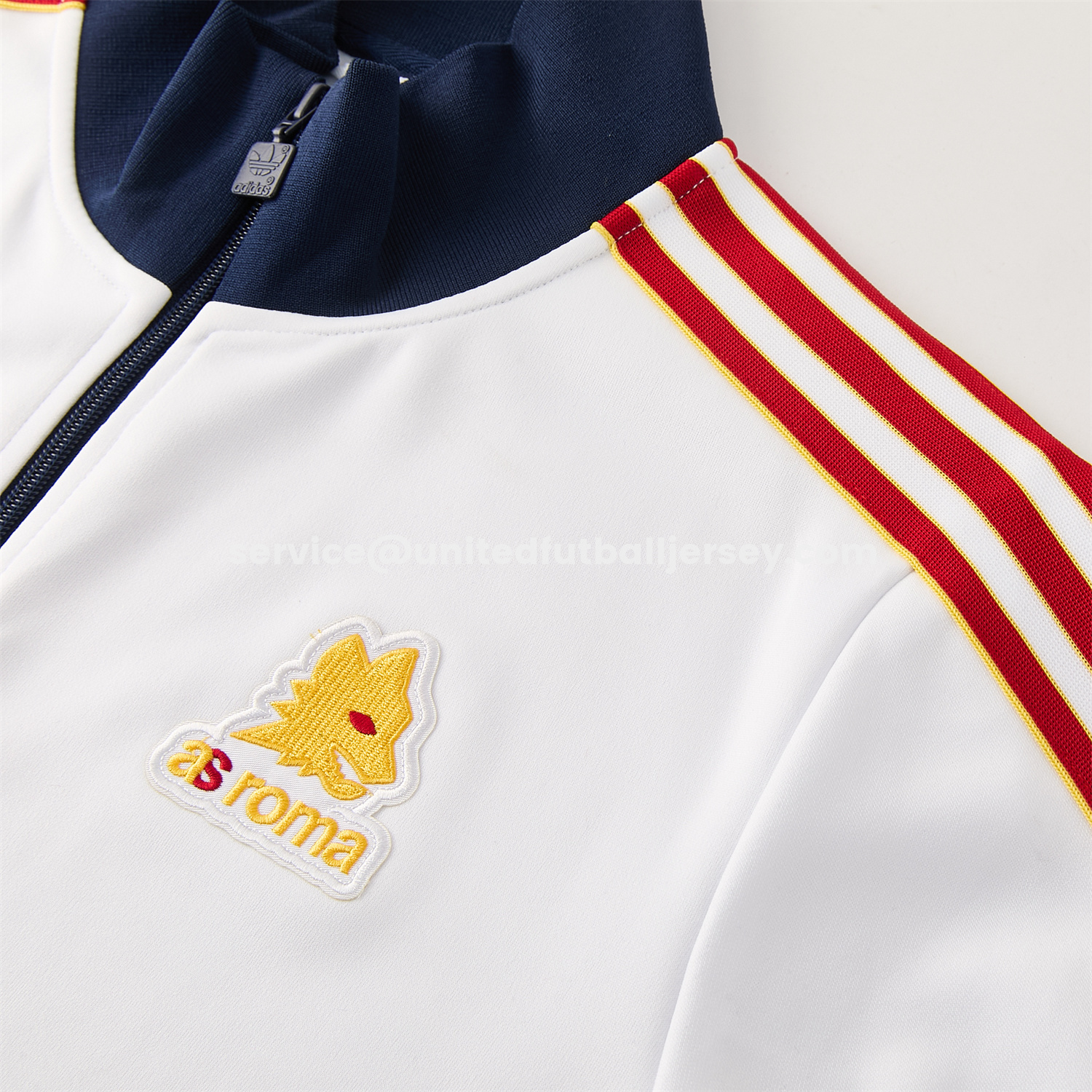 unitedfutballjersey-AS Roma 25-26 Originals LFSTLR Jacket Training Tracksuit - White Top and Blue Pant