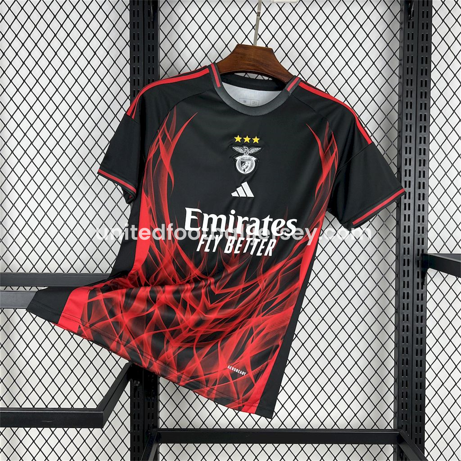 unitedfutballjersey-Benfica 24-25 Black and Red Fire Special Edition Jersey - Fans Version