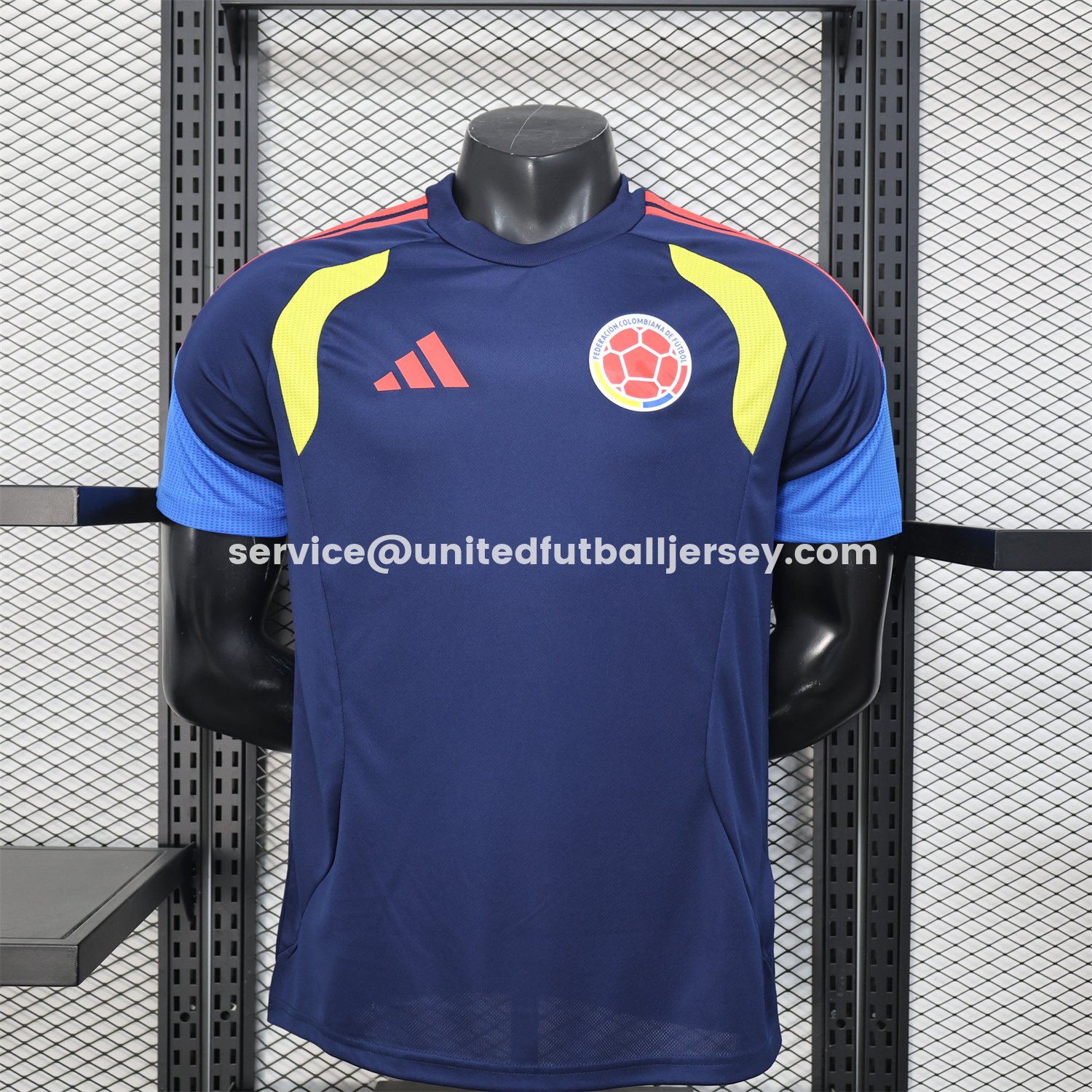 unitedfutballjersey-Colombia 2026 Dark Blue Pre-Match Training Jersey - Player Version
