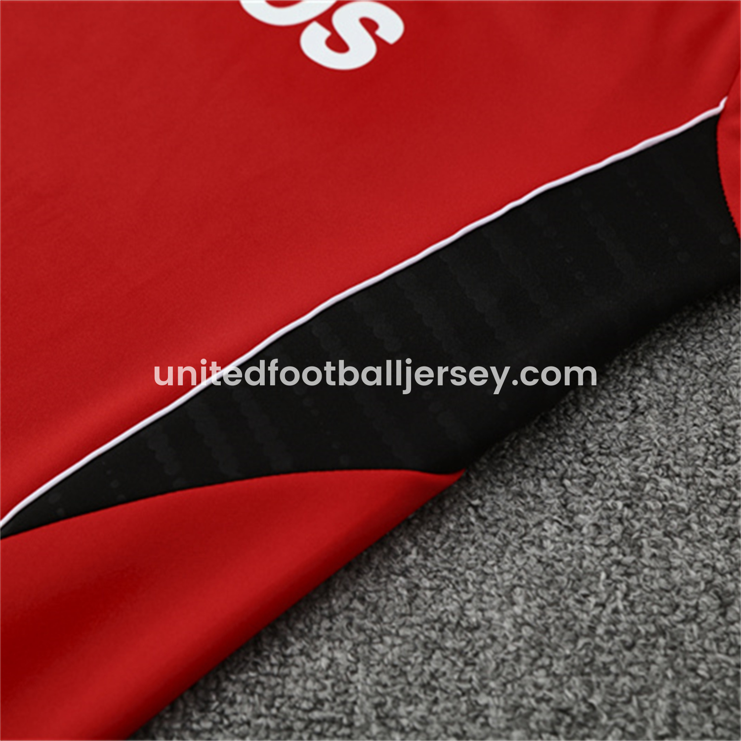 unitedfutballjersey-Manchester United 25-26 Kid Long Sleeves Training Set - Red Top & Black Pants