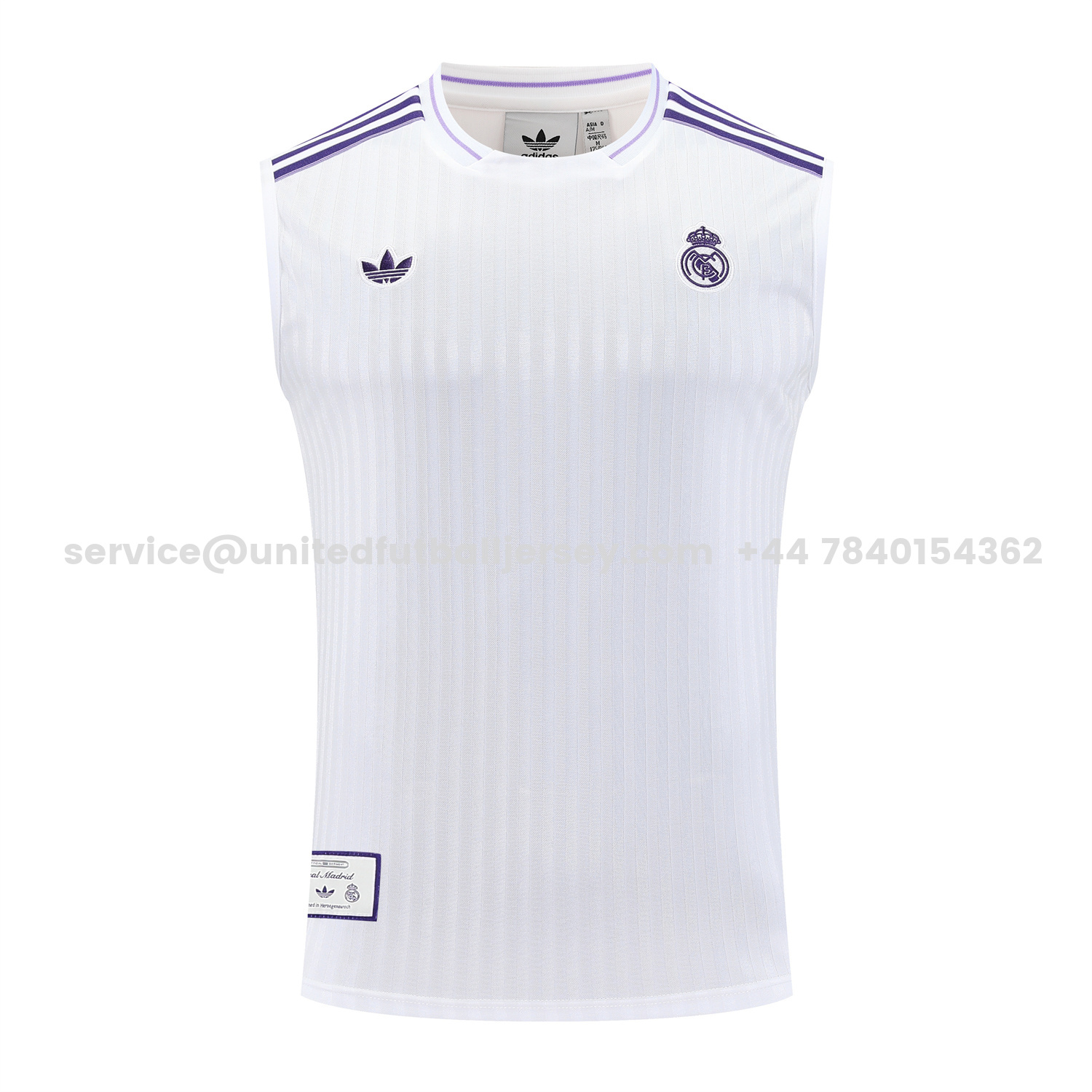 unitedfutballjersey-Real Madrid 25-26 Vest Training Set - Pure White Vest & Purple Shorts