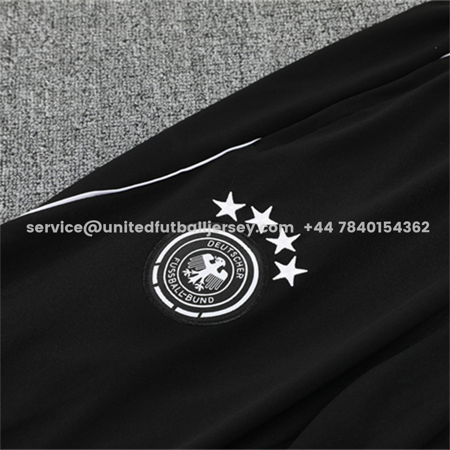 unitedfutballjersey-Germany 25-26 Long Sleeve Training Set - Black Top and Black Pants