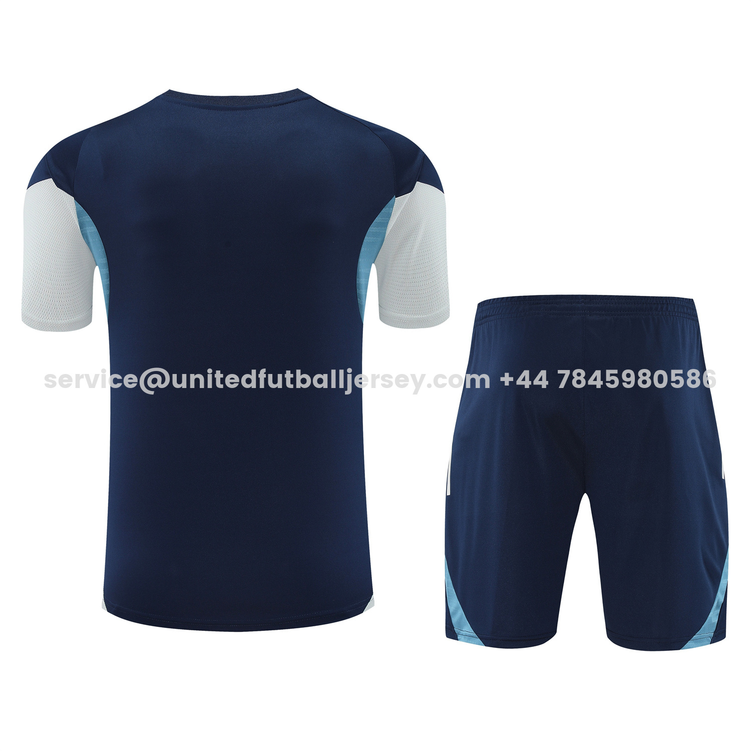 unitedfutballjersey-Arsenal 25-26 Short-Sleeve Training Set - Deep Blue Top & Shorts
