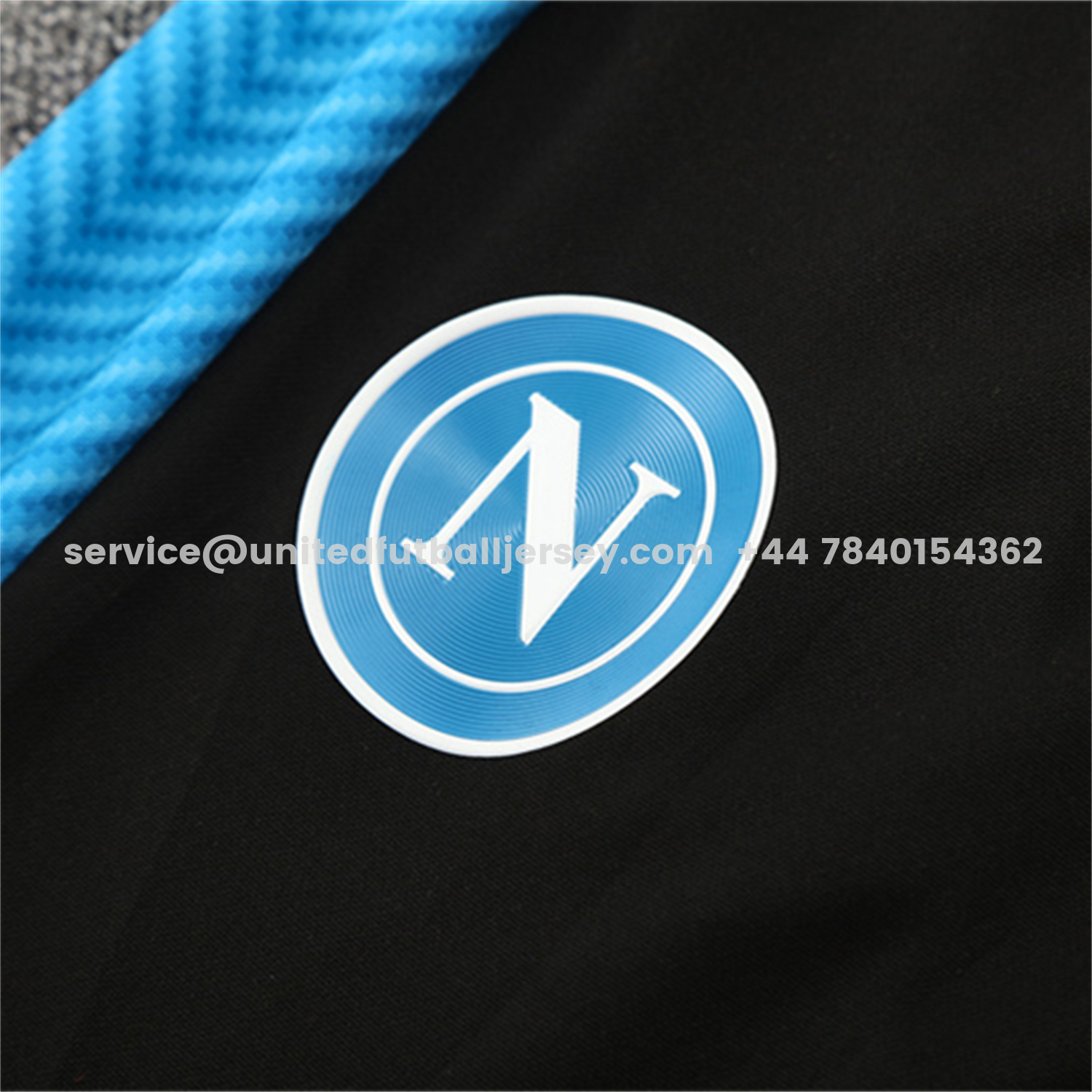 unitedfutballjersey-Napoli 25-26 Kids Long Sleeve Training Set - Blue Mecha Top & Black Pants