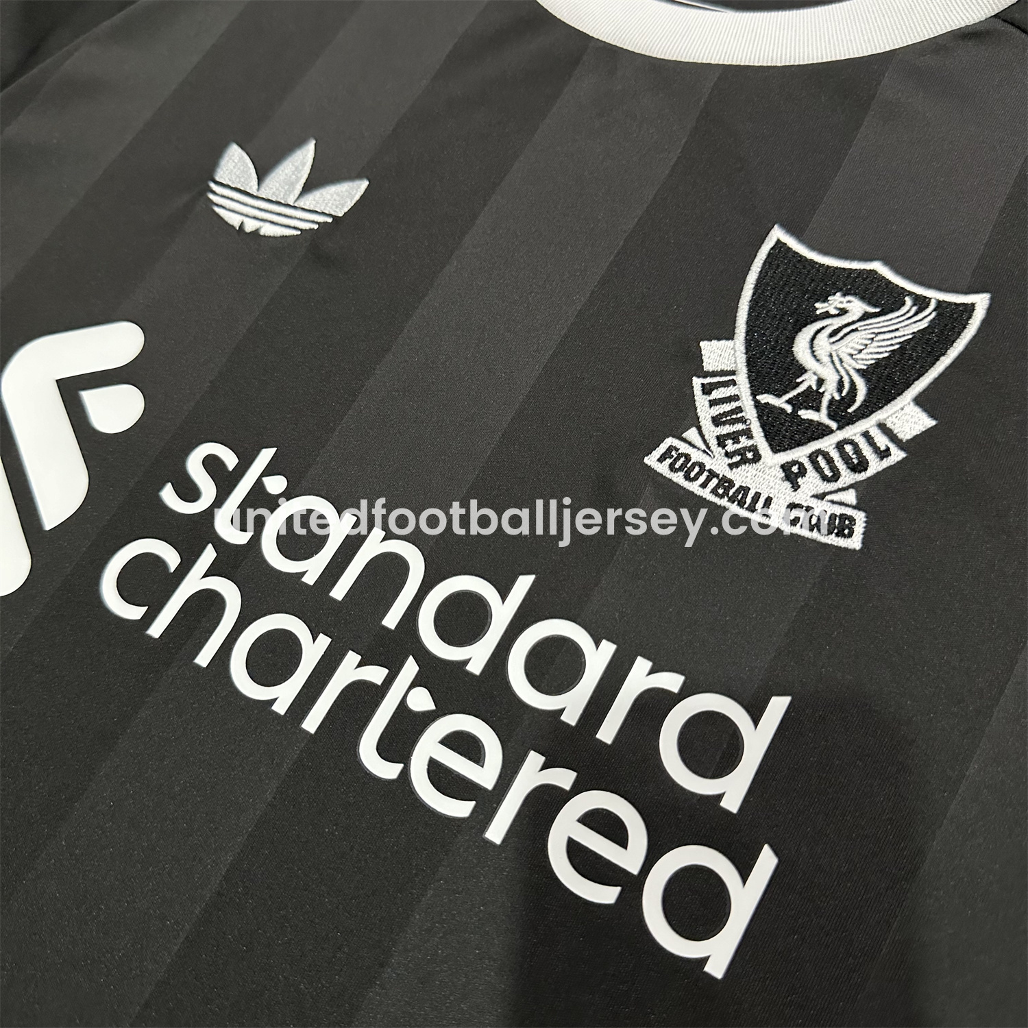 unitedfutballjersey-Liver.pool 25-26 Black Trefoil Goalkeeper Jersey - Fans Version