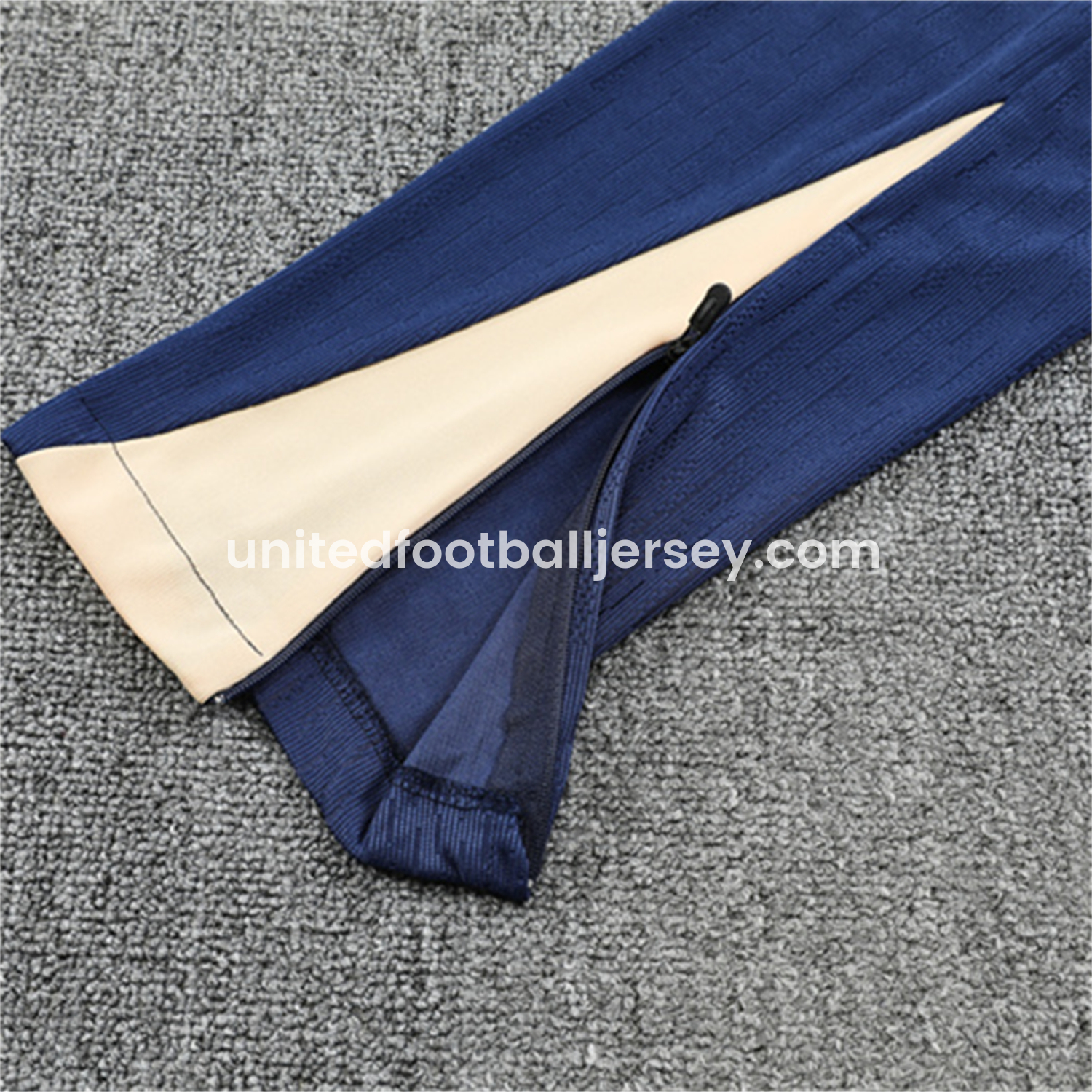 unitedfutballjersey-Barcelona 25-26 Kids Long Sleeve Training Set - Player Version - Light Yellow Top and Blue Pants