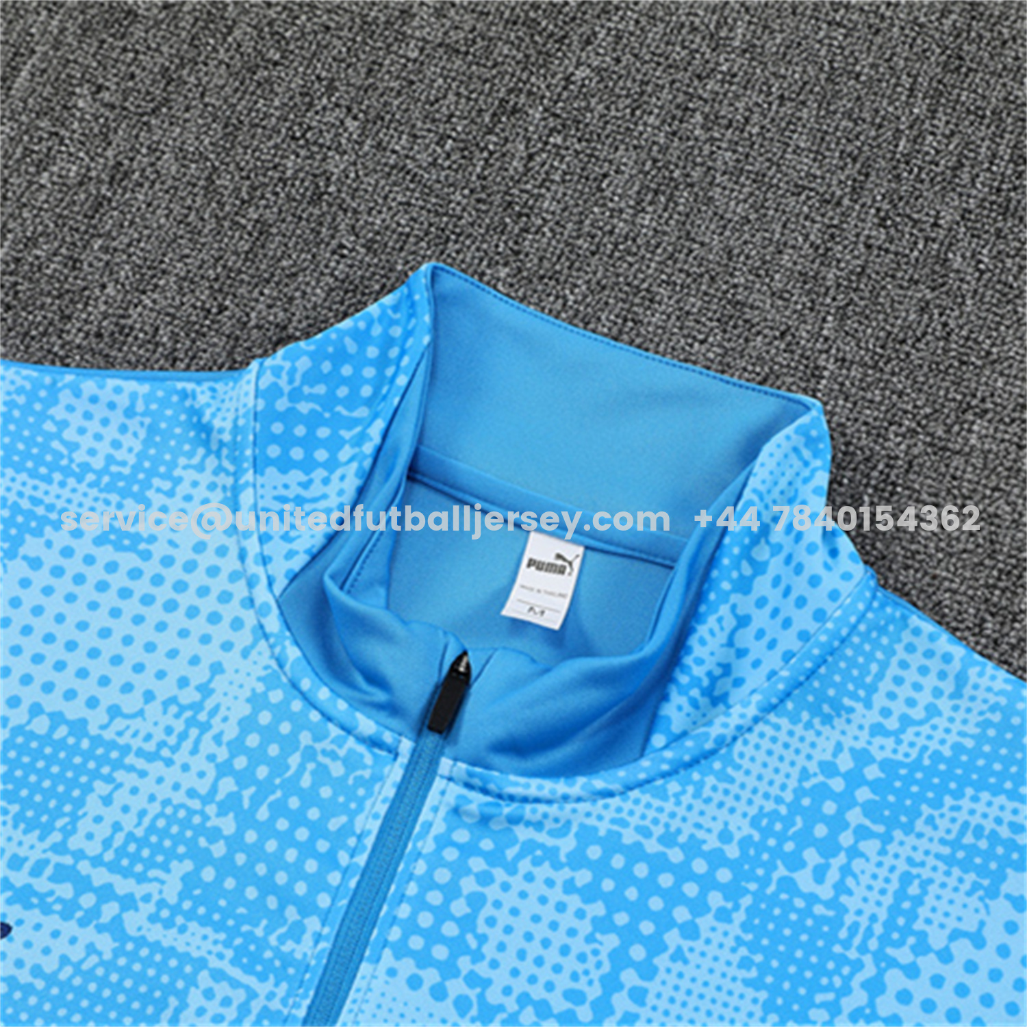 unitedfutballjersey-Manchester City 25-26 Kids Long Sleeve Training Set -Light Blue Top & Deep Blue Pants