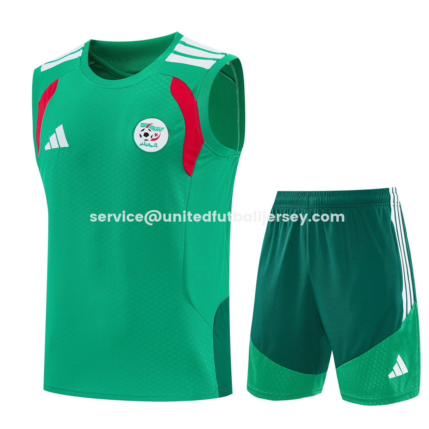 unitedfutballjersey-Algeria 2026 Vest Training Set - Green Vest and Shorts