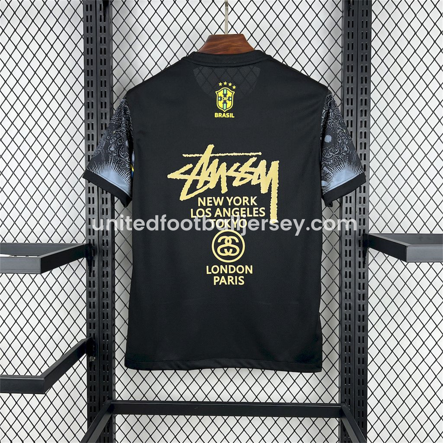 unitedfutballjersey-Brazil 2024-25 X STUSSY Black Christ the Redeemer Statue Jersey - Fans Version