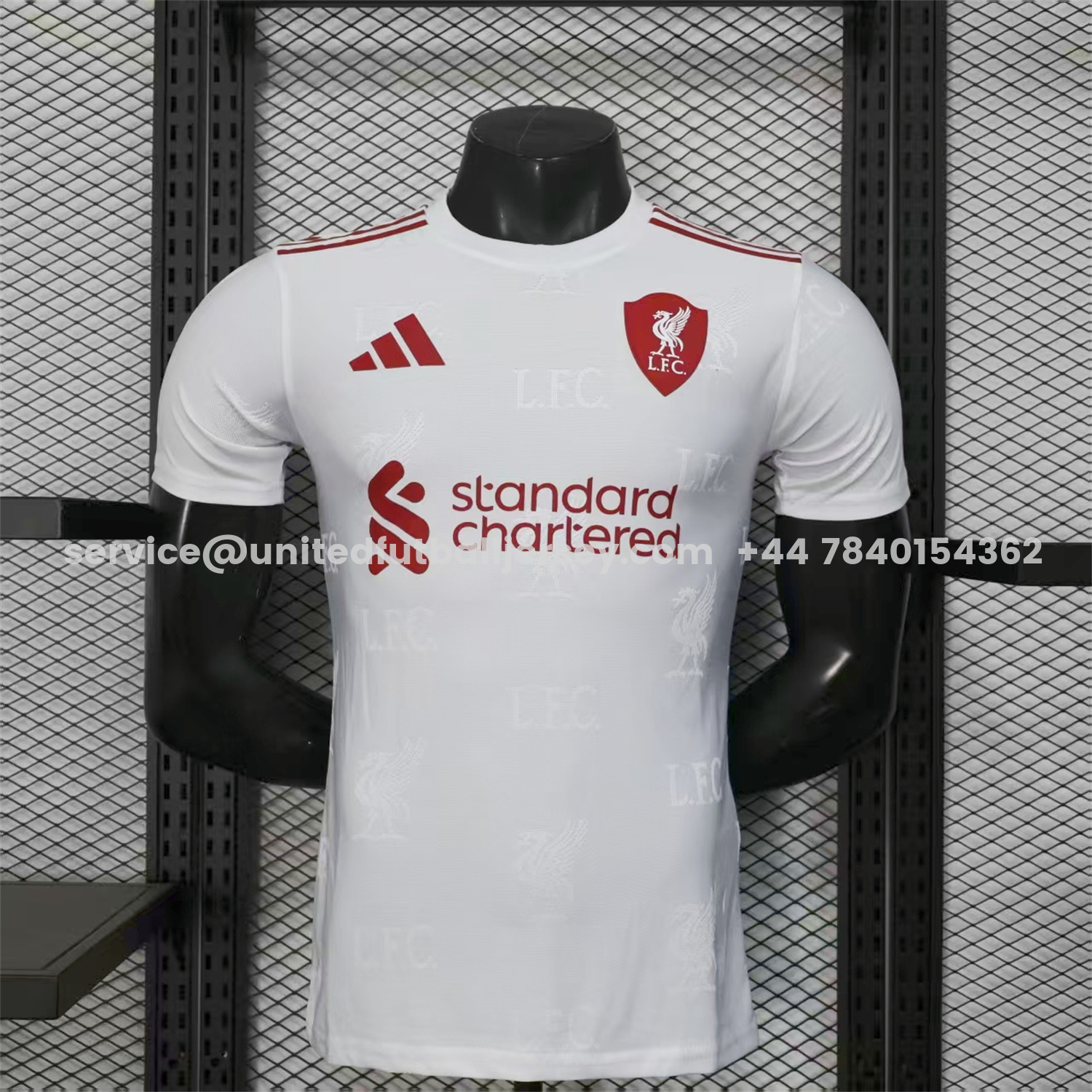 unitedfutballjersey-Liver.pool 25-26 Red Team Logo Jacquard White Special Jersey - Player Version