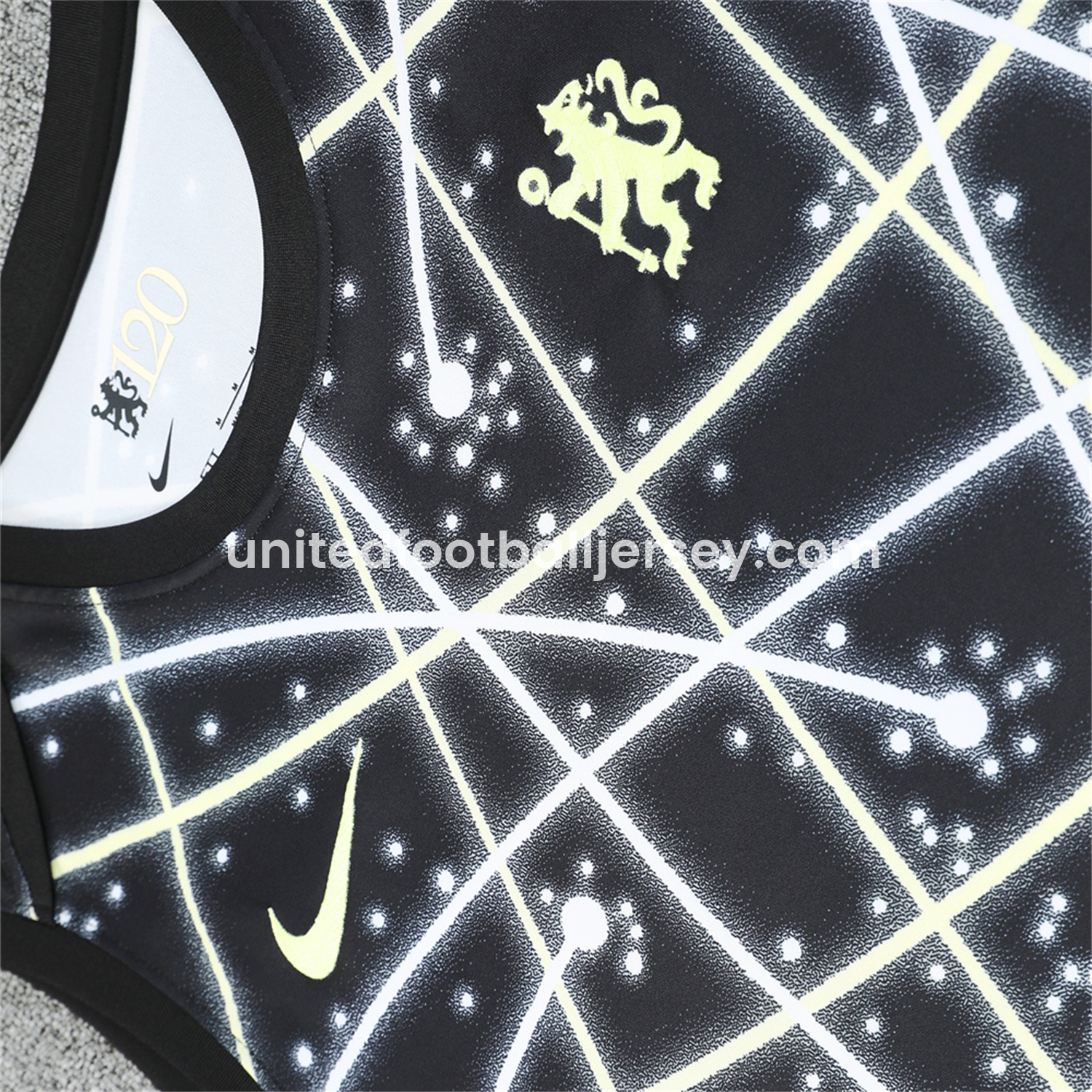 unitedfutballjersey-C.H.E.L.S.E.A 25-26 Vest Training Set - Yellow Fluorescent Rays Black Vest & Black Shorts