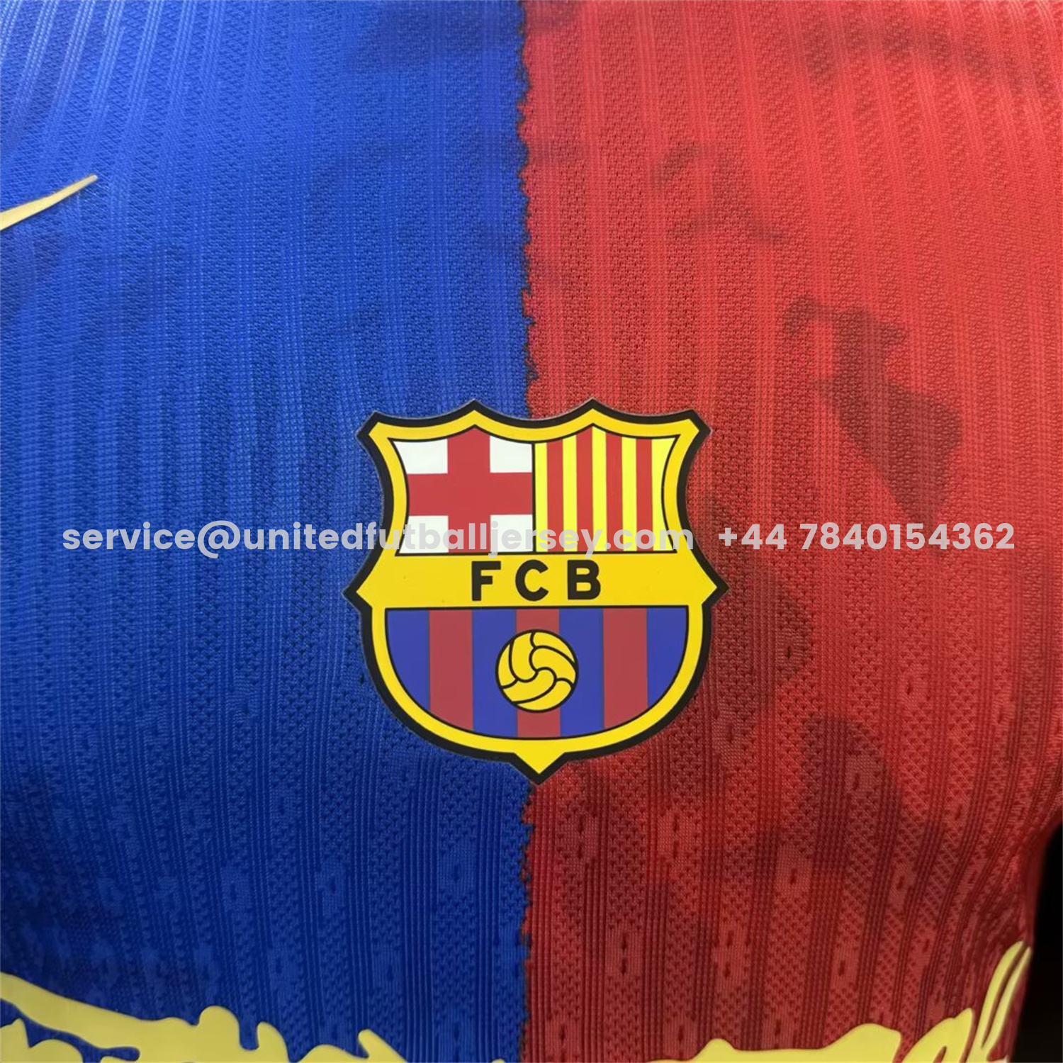 unitedfutballjersey-Barcelona x Travis Scott 25-26 Red & Blue Special Jersey - Player Version