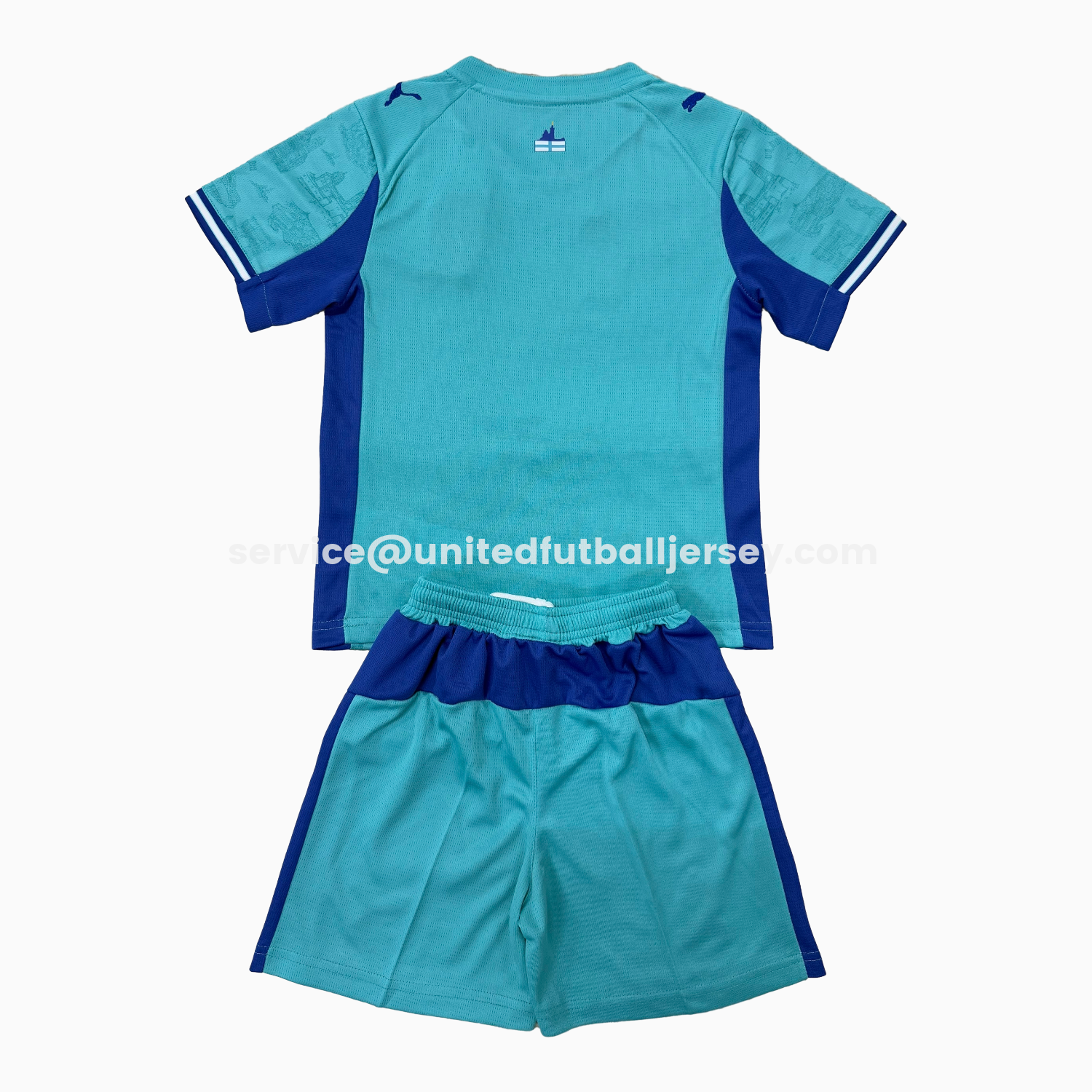 unitedfutballjersey-Marseille 25-26 Blue Goalkeeper Kids Kit