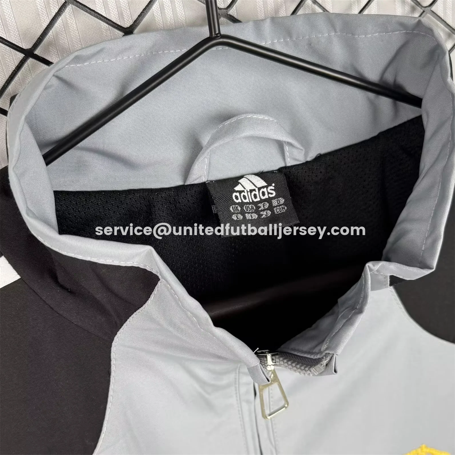 unitedfutballjersey-Retro Real Madrid 2004-05 Home Windbreaker Jacket - Grey