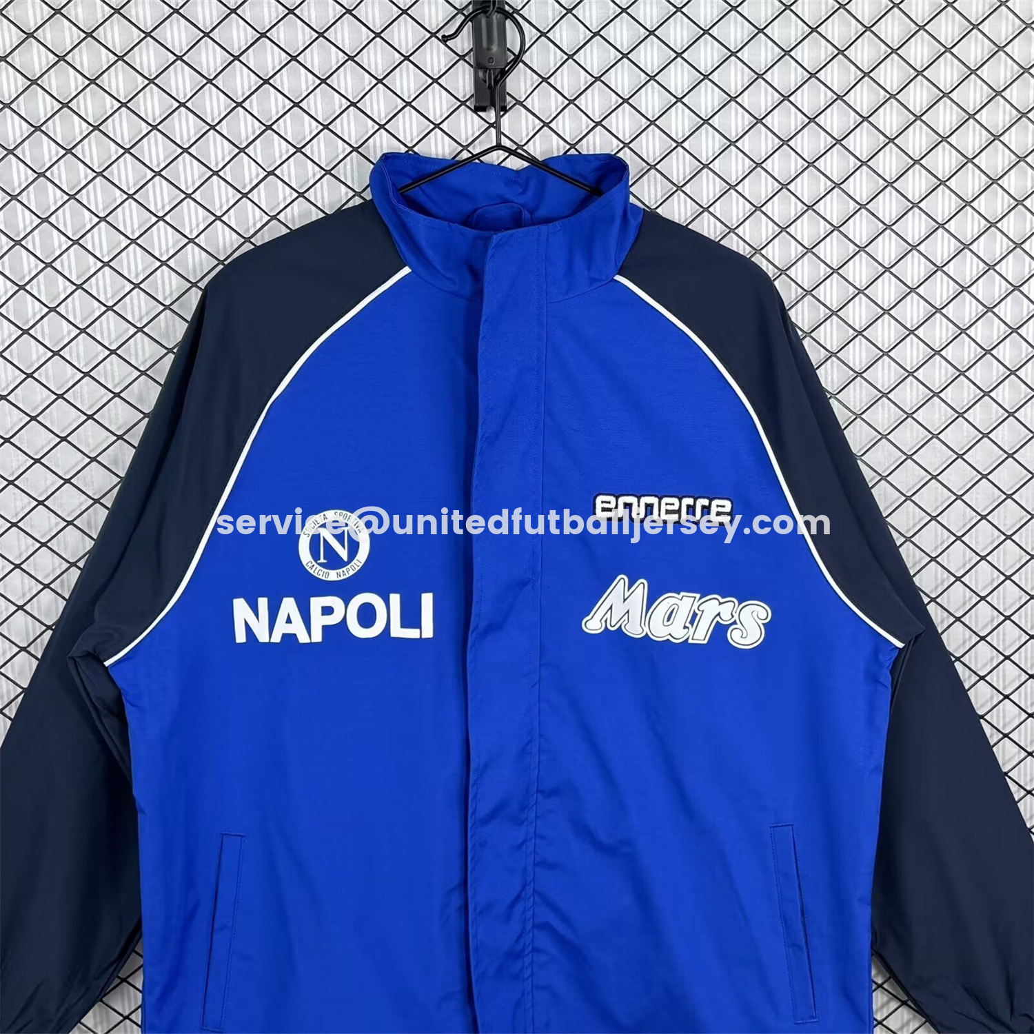 unitedfutballjersey-Retro Napoli 1989-90 Blue And Black Windbreaker