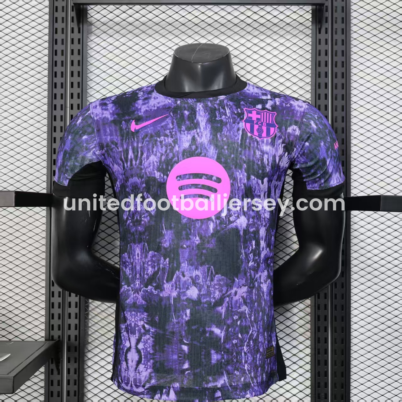 unitedfutballjersey-Barcelona 25-26 Purple Rock Pattern Jersey - Player Version