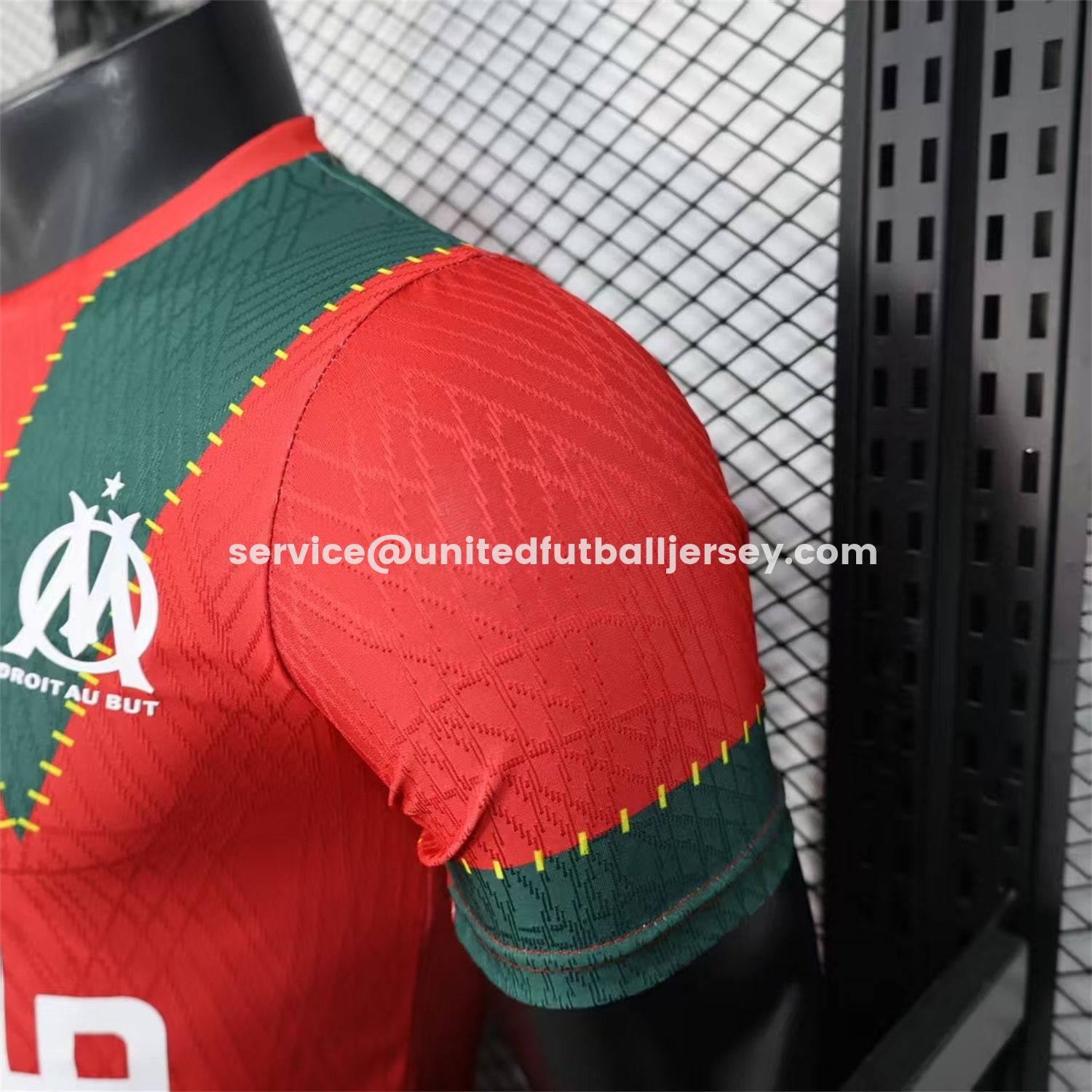 unitedfutballjersey-Marseille 25-26 Dark Green And Red Jersey -Player Version