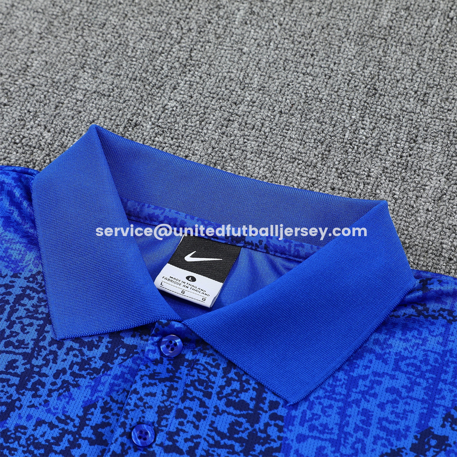 unitedfutballjersey-France 25-26 POLO Short-Sleeve Training Set - Ocean Blue Top and Dark Blue Pants