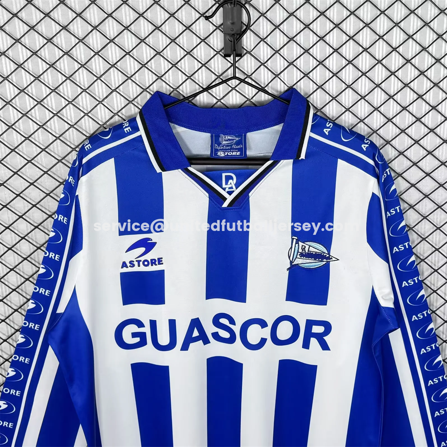 unitedfutballjersey-Retro Deportivo Alavés 1998-99 Home Long Sleeves Jersey