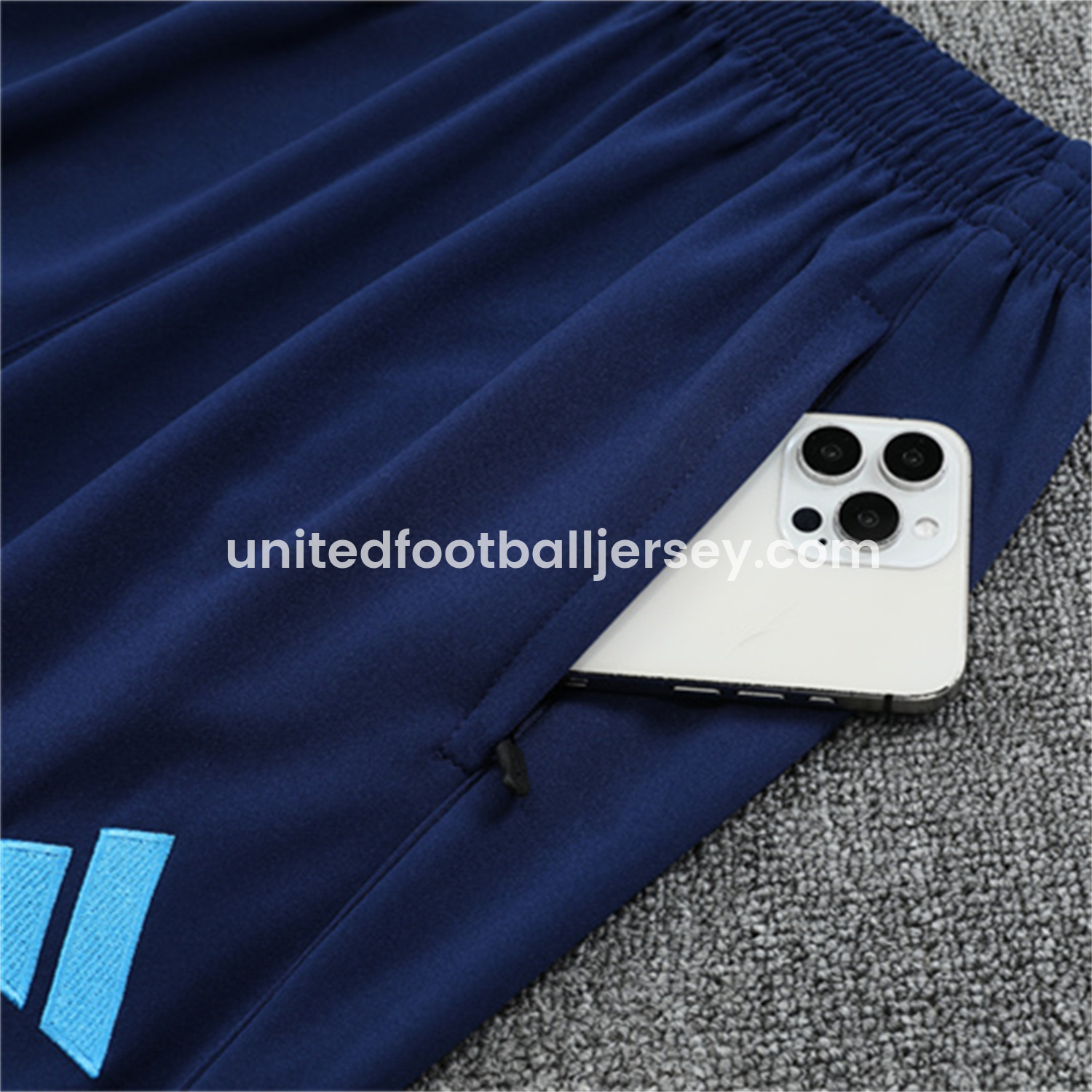 unitedfutballjersey-Real Madrid 25-26 Long Sleeves Training Set - Blue-Gray Camouflage Top & Blue Pants