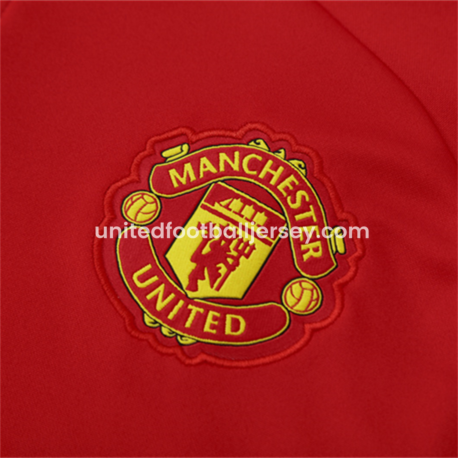 unitedfutballjersey-Manchester United 25-26 Kid Long Sleeves Training Set - Red Top & Black Pants
