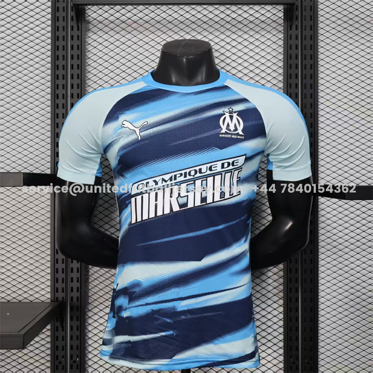 unitedfutballjersey-Marseille 25-26 Blue Gradient Training Jersey - Player Version