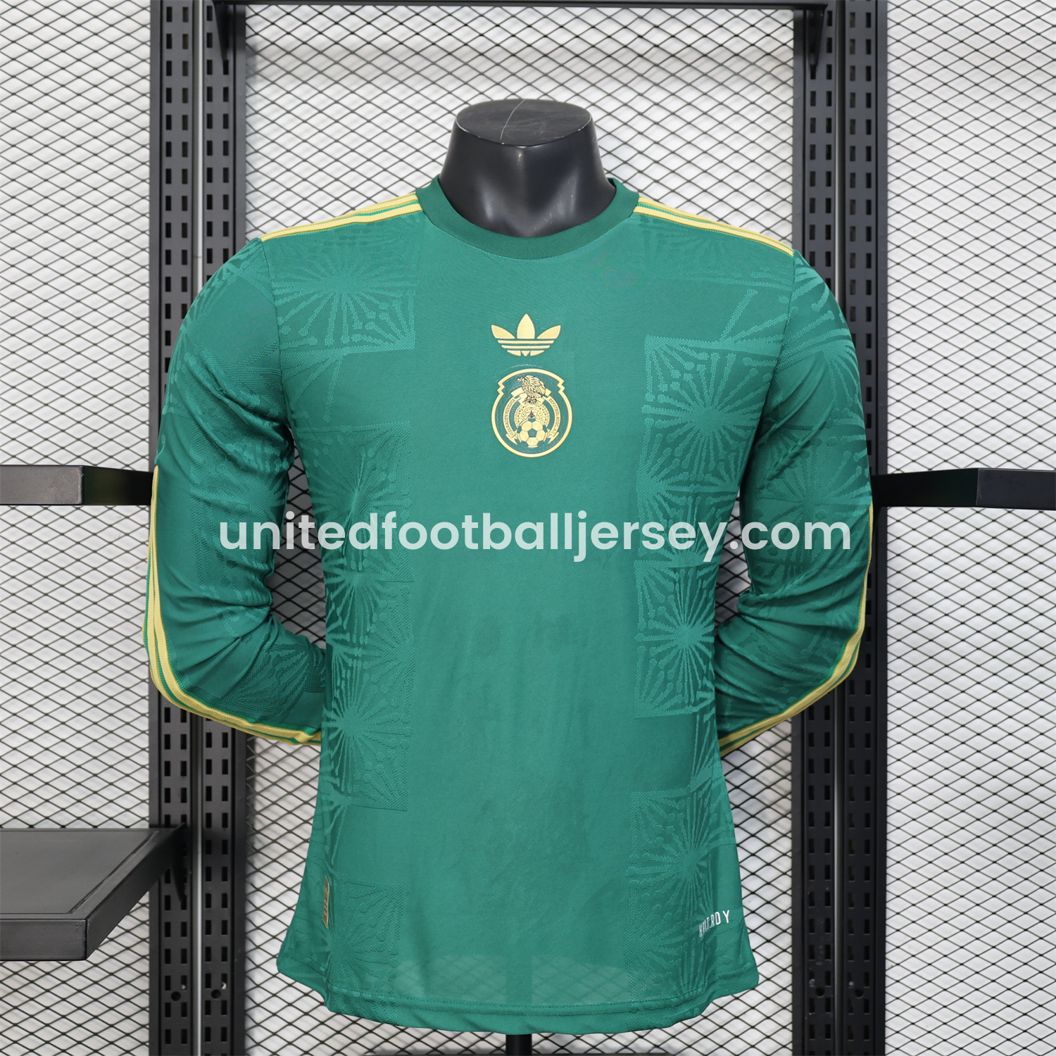 unitedfutballjersey-Mexico 2025 Gold Cup Green Long Sleeves Jersey - Player Version
