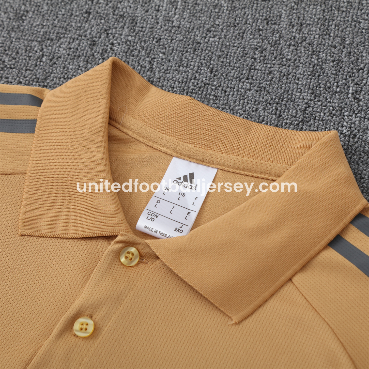 unitedfutballjersey-Argentina 25-26 POLO Short-Sleeve Training Set - Light Brown Top and Grey Pants