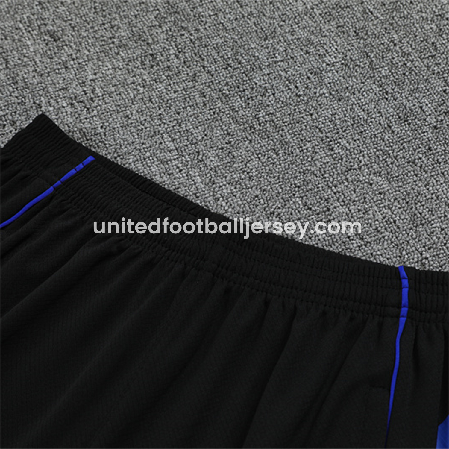 unitedfutballjersey-Real Madrid 25-26 Short-Sleeve Training Set - Blue Black Dragon Top & Black Shorts