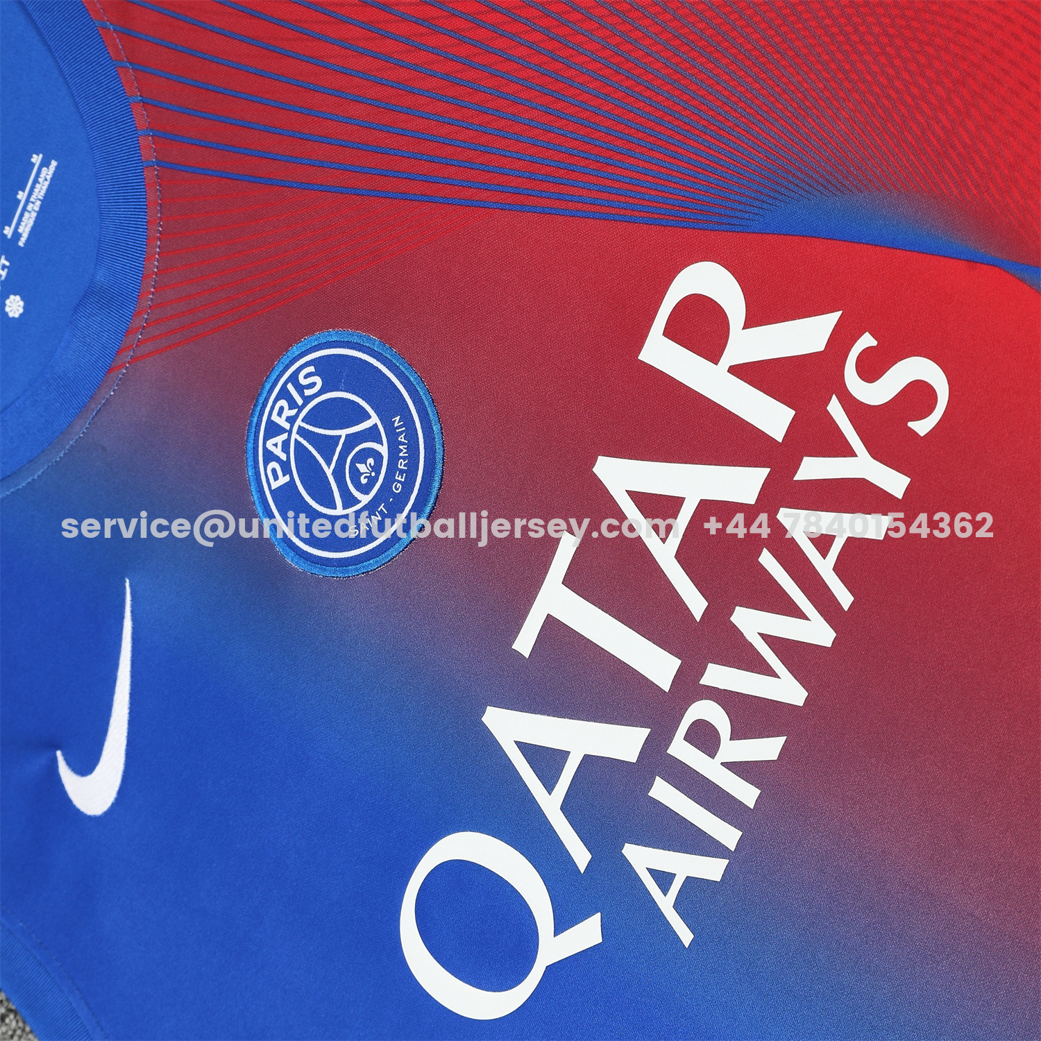 unitedfutballjersey-Paris Saint-Germain PSG 25-26 Vest Training Set - Red And Blue Lines Vest & Blue Shorts