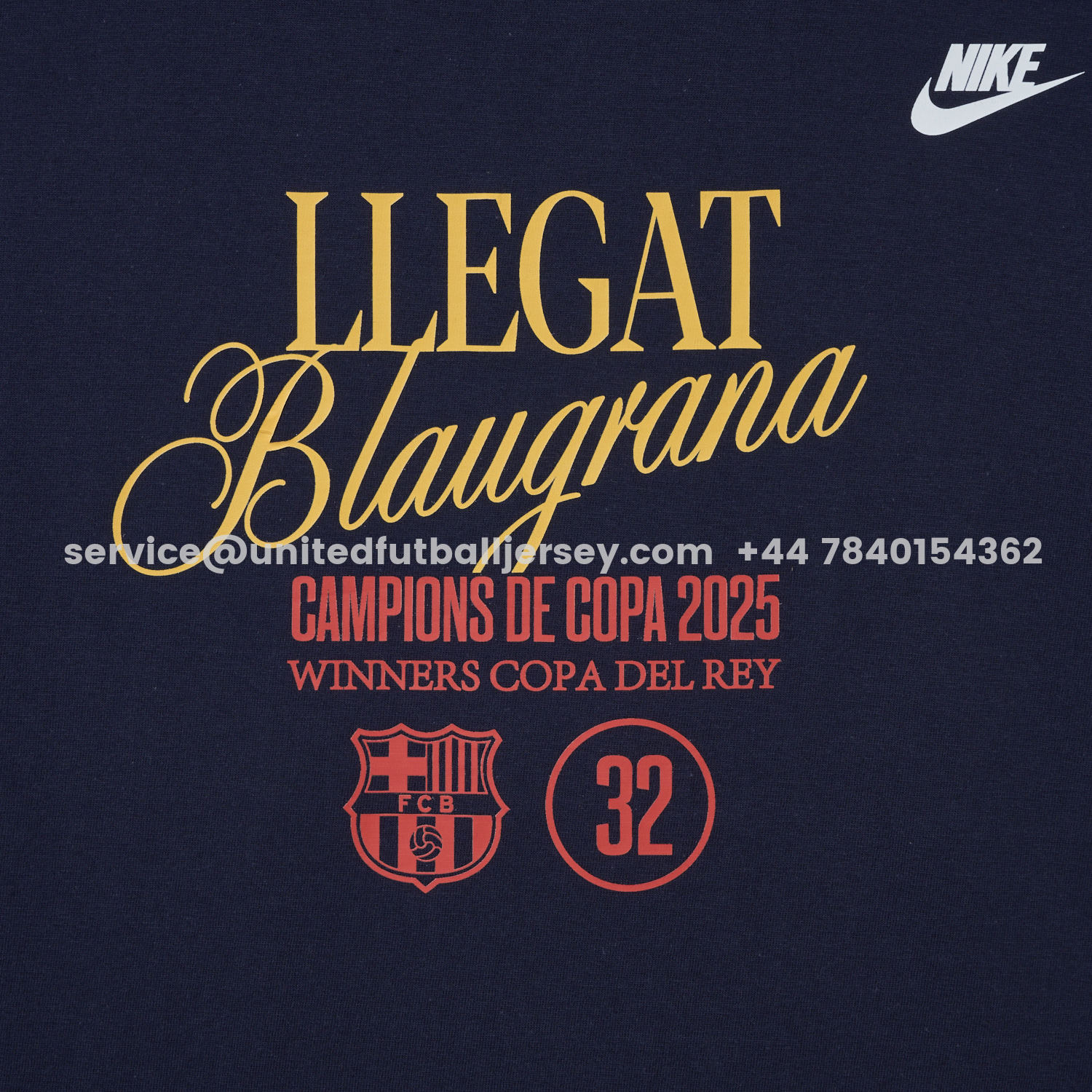 unitedfutballjersey-Barcelona 2025 Winners Copa Del Rey Deep Blue Commemorative T-shirt