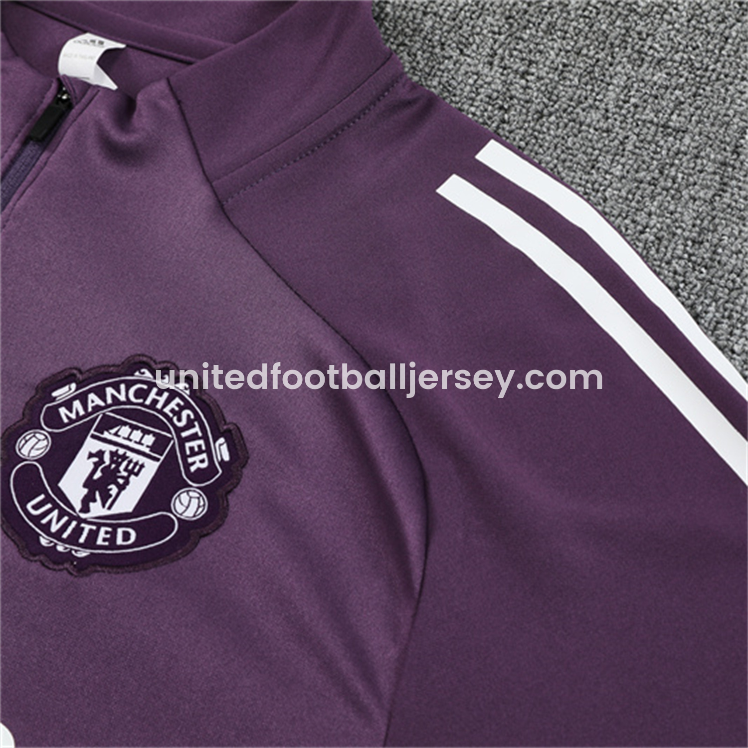 unitedfutballjersey-Manchester United 25-26 Long Sleeves Training Set - Purple Top & Black Pants